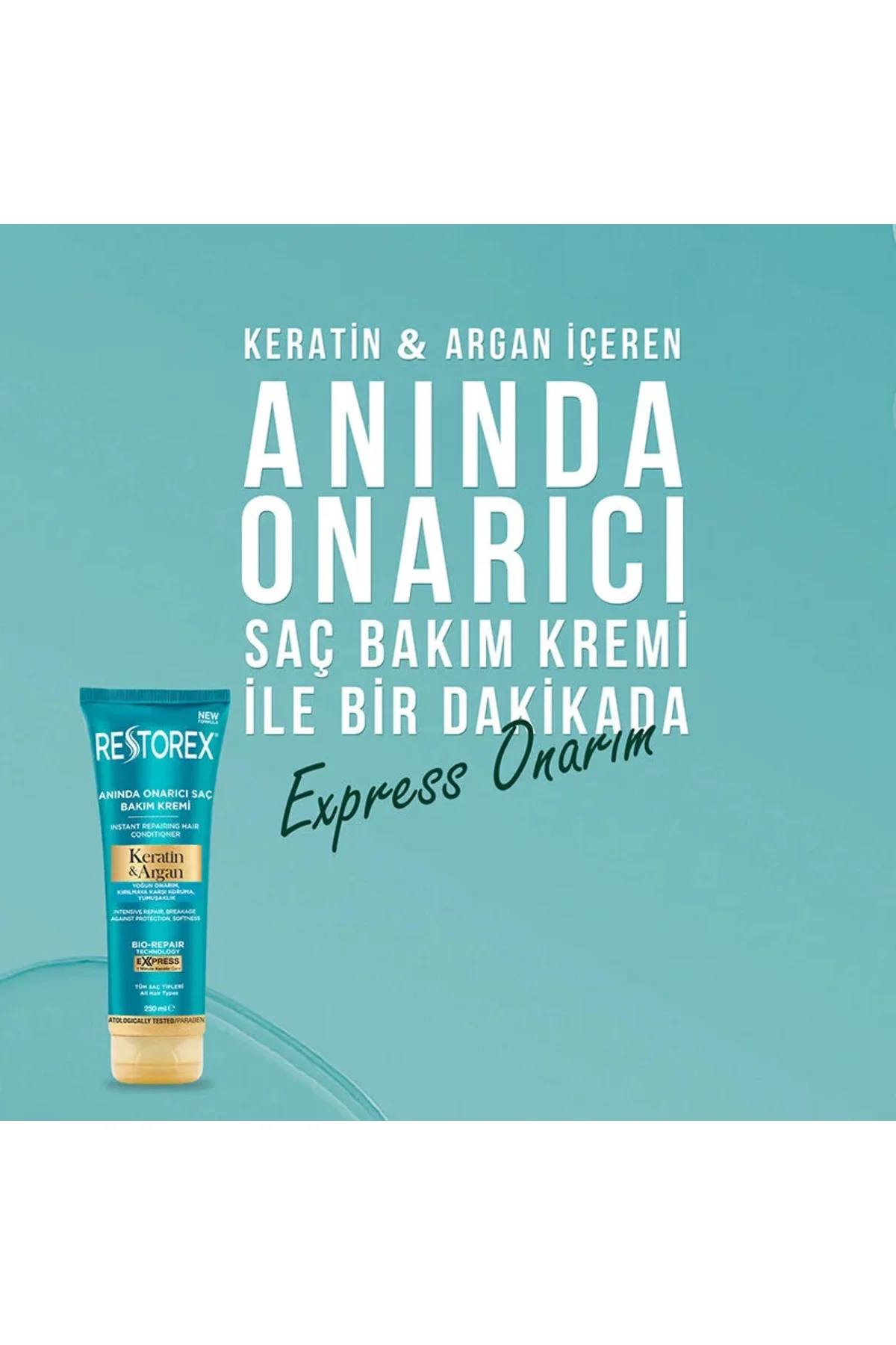 Keratin & Argan Onarıcı Saç Bakım Kremi 250 ml + Sıvı Saç Bakım Kremi 200 ml