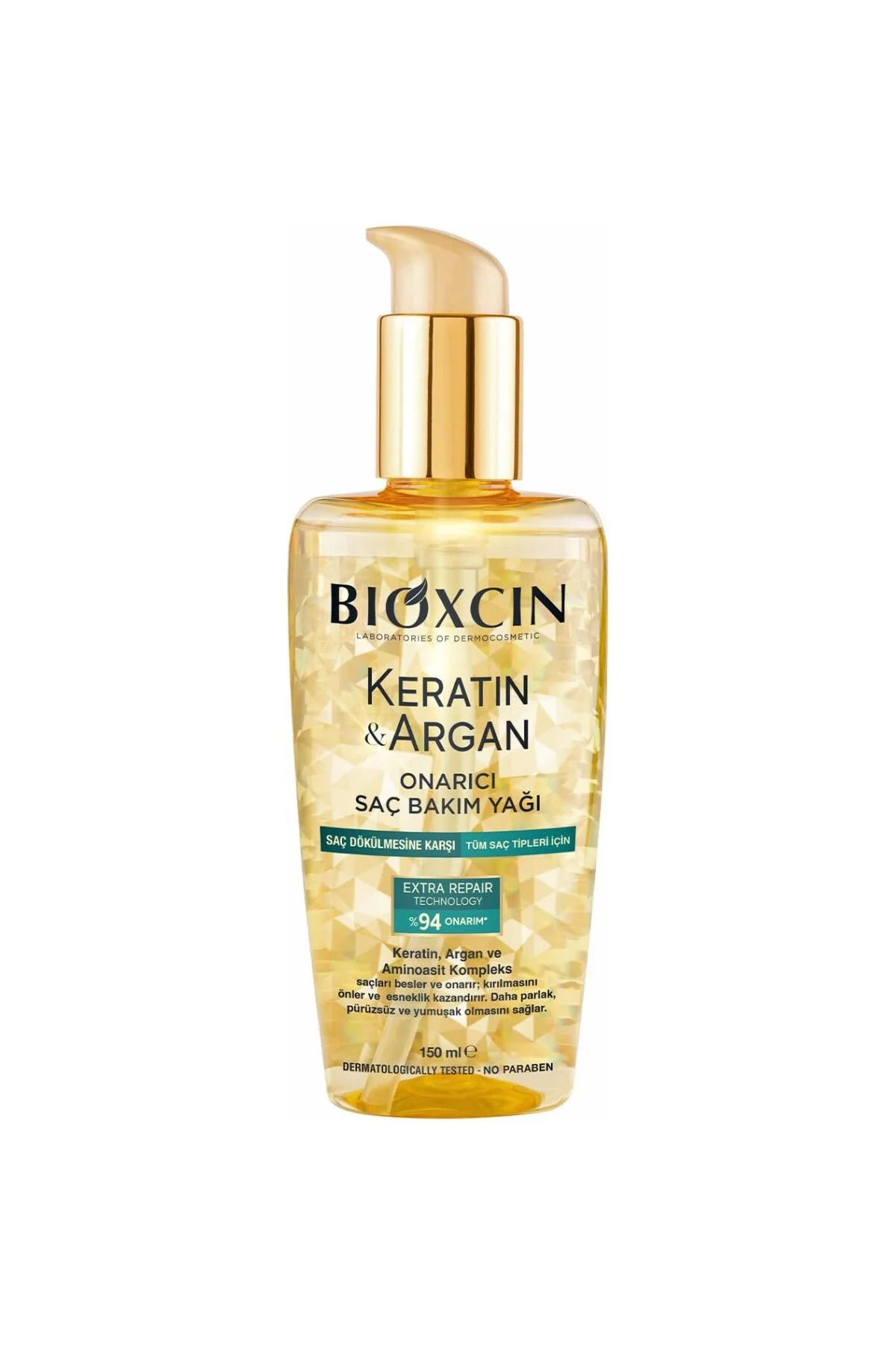 Keratin & Argan Onarıcı Saç Bakım Yağı 150 ml – Yıpranmış Saçlar 