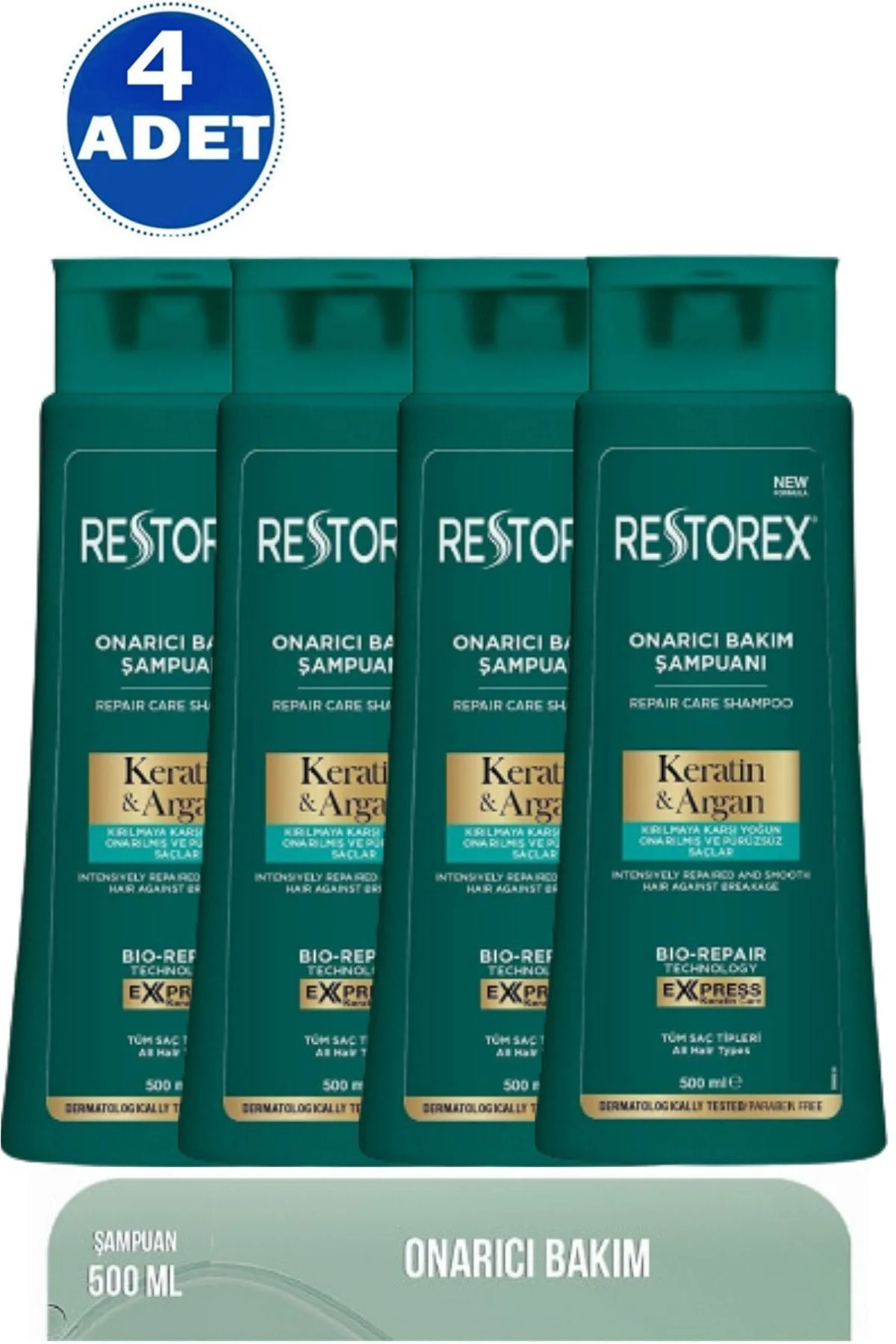 Keratin & Argan Şampuan 500 Ml 4 Adet