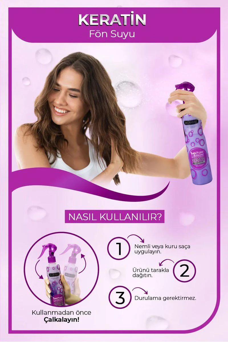 Keratin Çift Fazlı Kondisyoner Fön Suyu 400 ML - Isı Korumalı Saç Bakımı Fiyatı, Yorumları ve Özellikleri