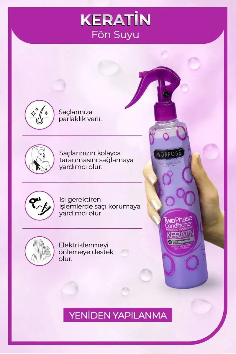 Keratin Çift Fazlı Kondisyoner Fön Suyu 400 ML - Isı Korumalı Saç Bakımı Fiyatı, Yorumları ve Özellikleri