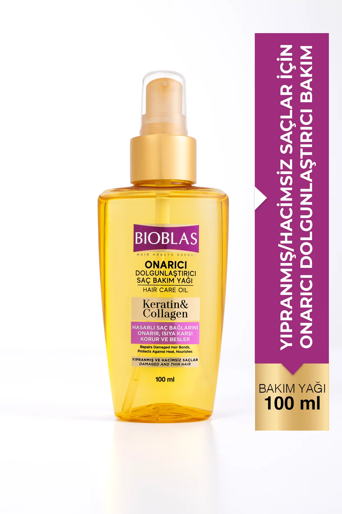Keratin Kolajen Onarıcı Dolgunlaştırıcı Saç Bakım Yağı 100 ml Keratin Kolajen Onarıcı Dolgunlaştırıcı Saç Bakım Yağı 100 ml
