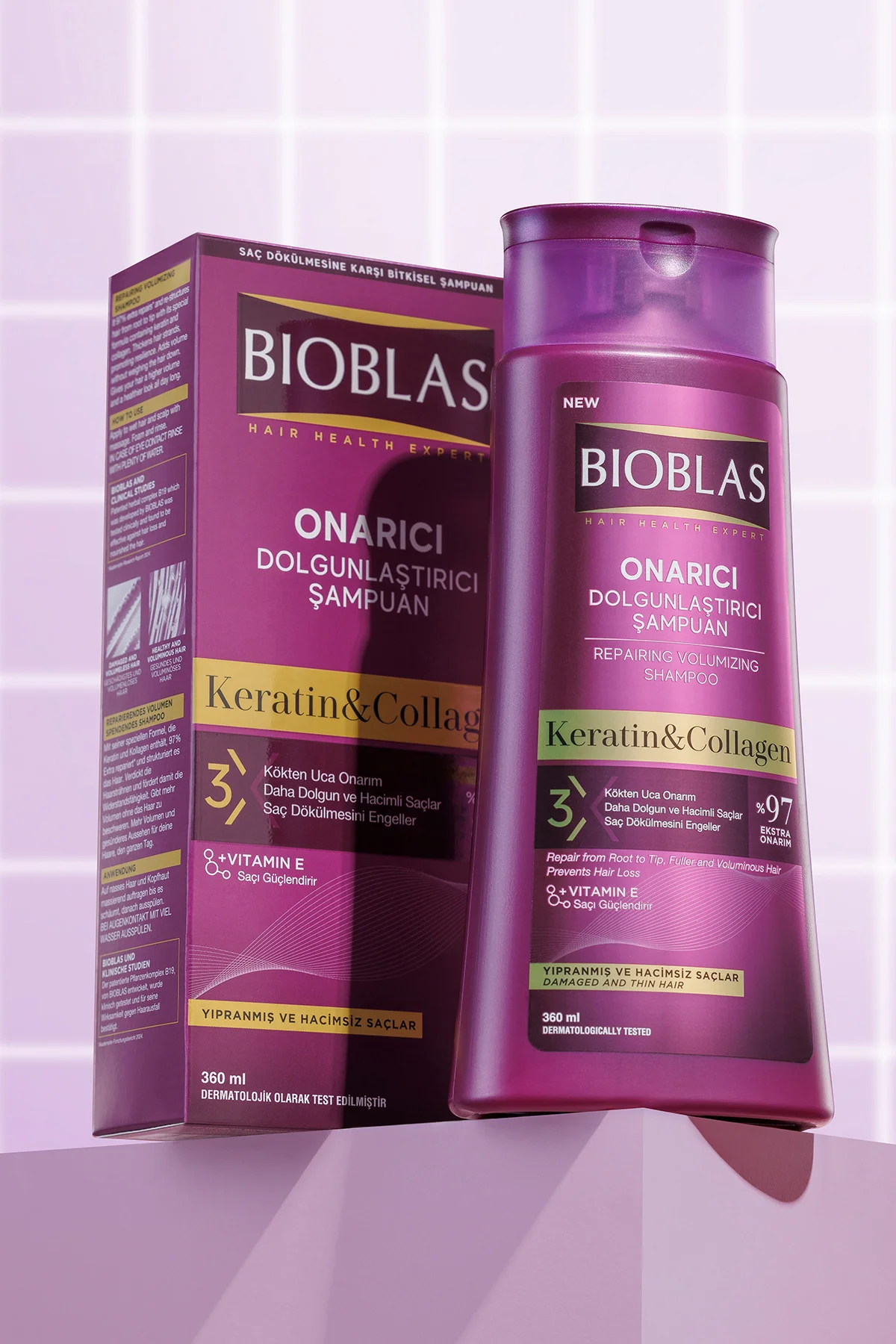 Keratin & Kolajen Onarıcı Dolgunlaştırıcı Saç Bakım Şampuanı 360 Ml İnce ve Yıpranmış Saçlar Keratin & Kolajen Onarıcı Dolgunlaştırıcı Saç Bakım Şampuanı 360 Ml İnce ve Yıpranmış Saçlar