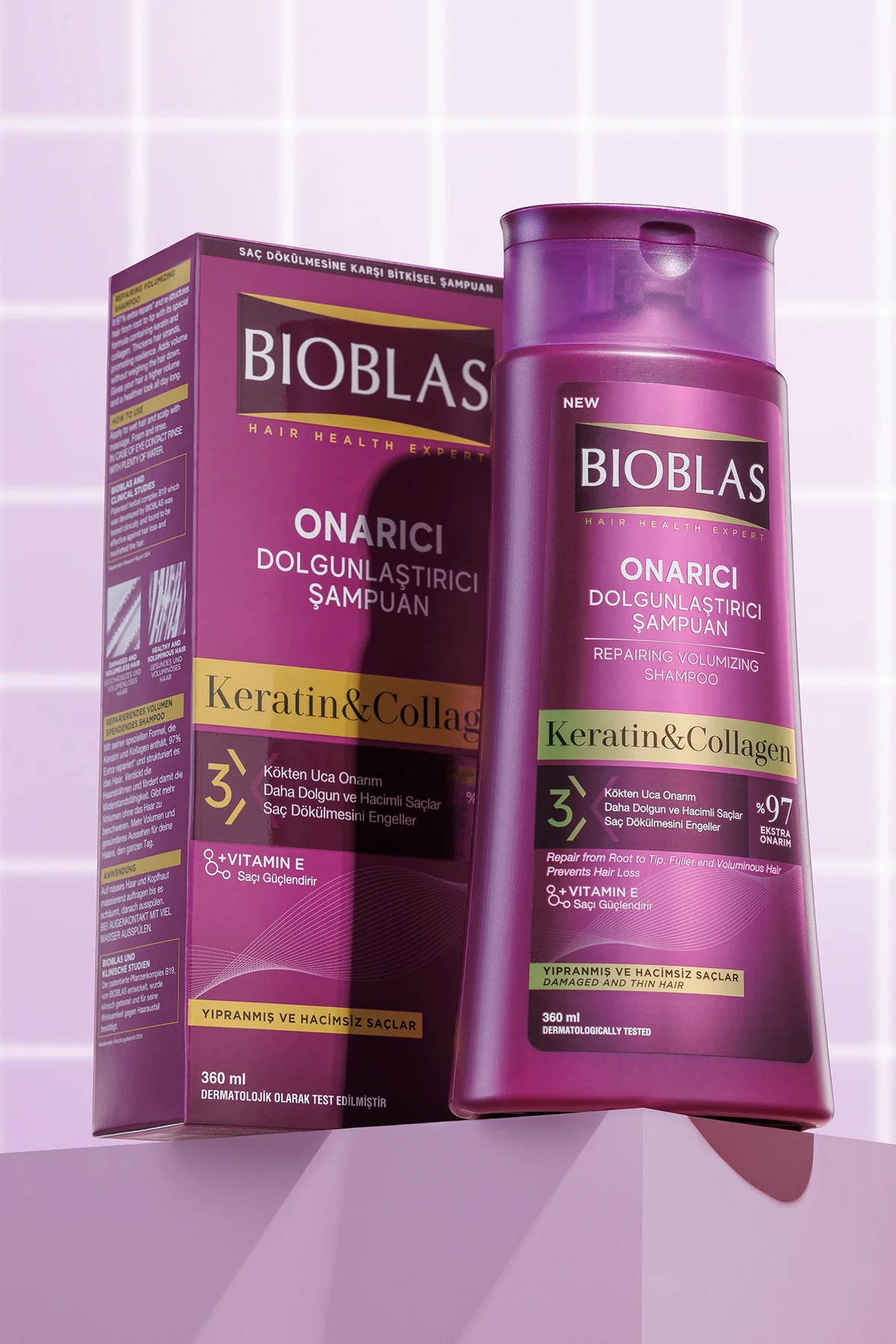 Keratin & Kolajen Onarıcı Dolgunlaştırıcı Saç Bakım Şampuanı 360 