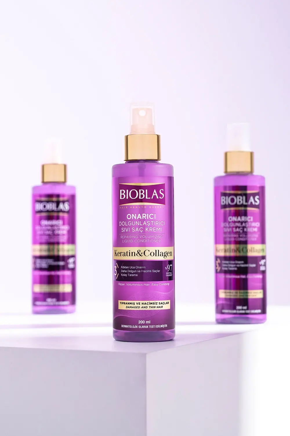 Keratin Kolajen Sıvı Saç Kremi 200 Ml - Onarıcı, Dolgunlaştırıcı,