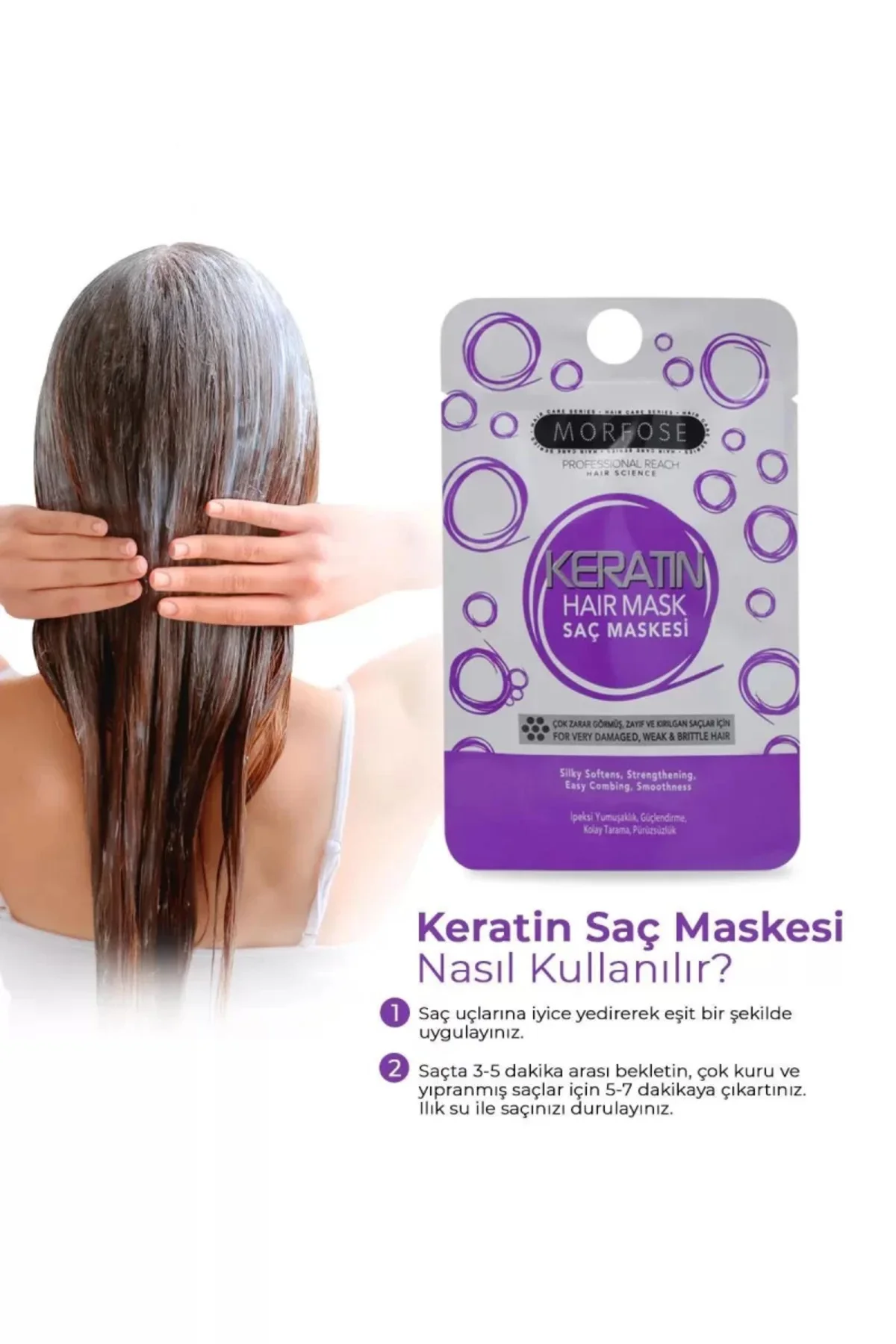 Keratin Saç Maskesi 25 ML (24 ADET) - Yıpranmış Saçlar İçin - mrf