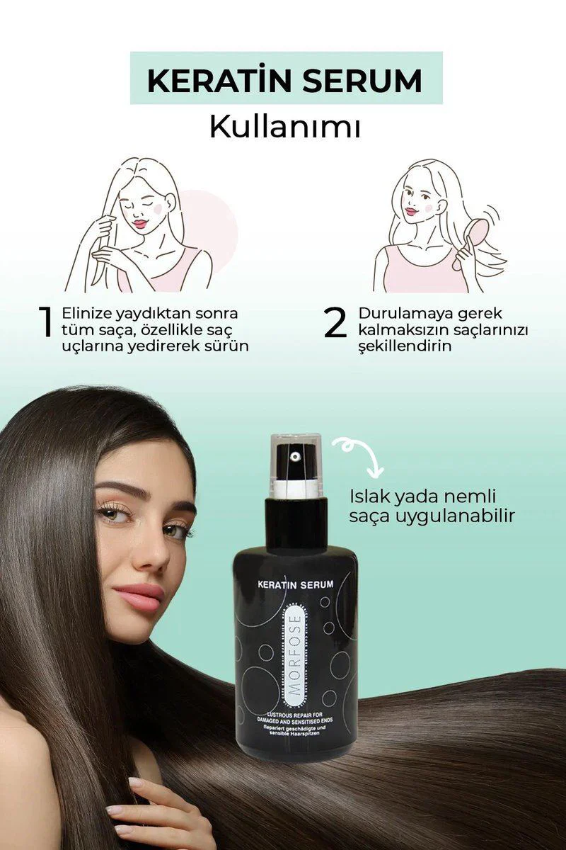 Keratin Saç Serumu 75 ML - Yıpranmış Saçlar İçin İpeksi ve Parlaklık Fiyatı, Yorumları ve Özellikleri