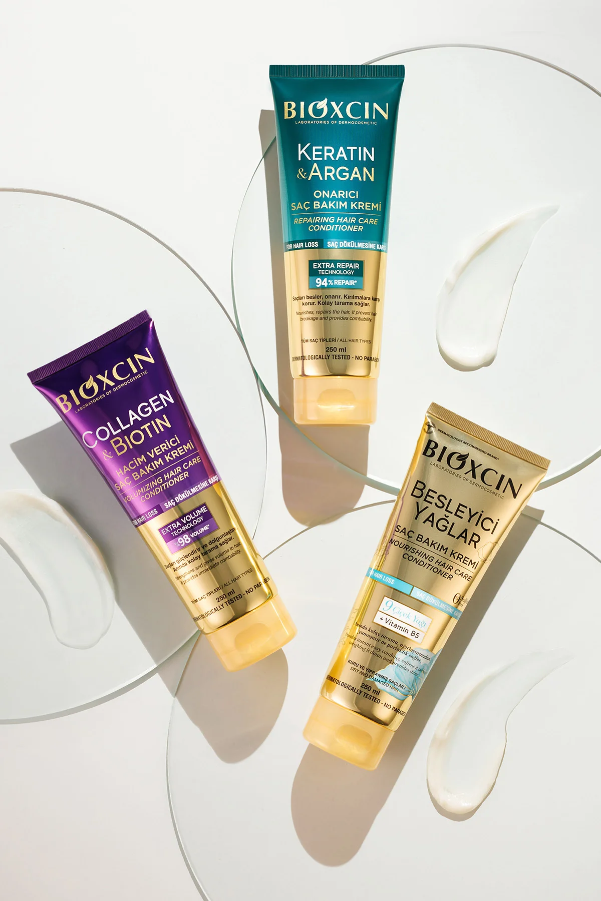 Keratin ve Argan Onarıcı Saç Bakım Kremi 250 ml x 10 Adet