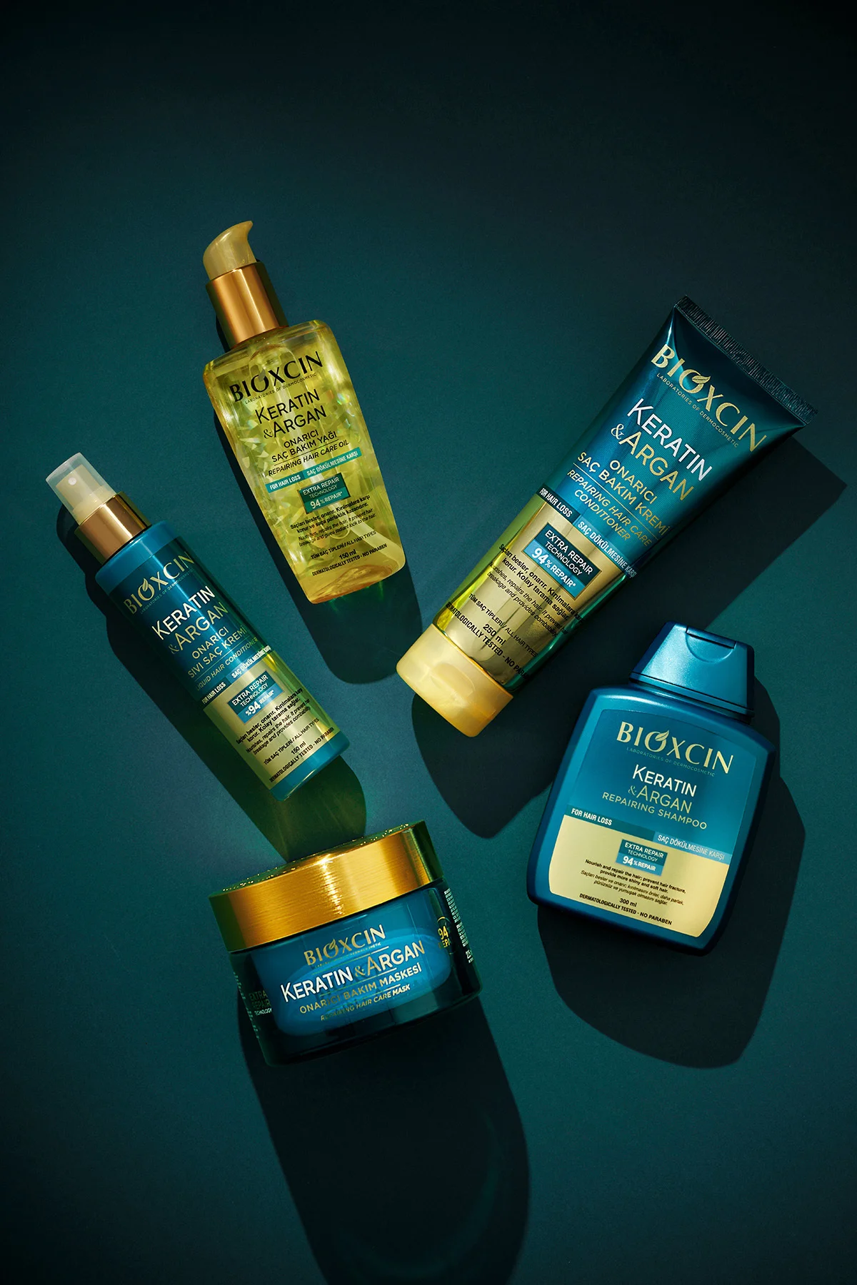 Keratin ve Argan Onarıcı Saç Bakım Kremi 250 ml x 10 Adet