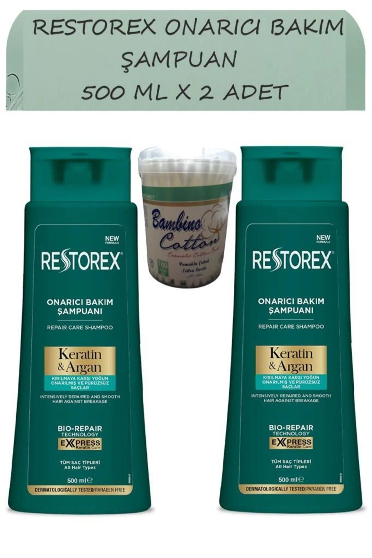Keratin&argan Onarıcı Şampuan 500ml X 2 Adet
