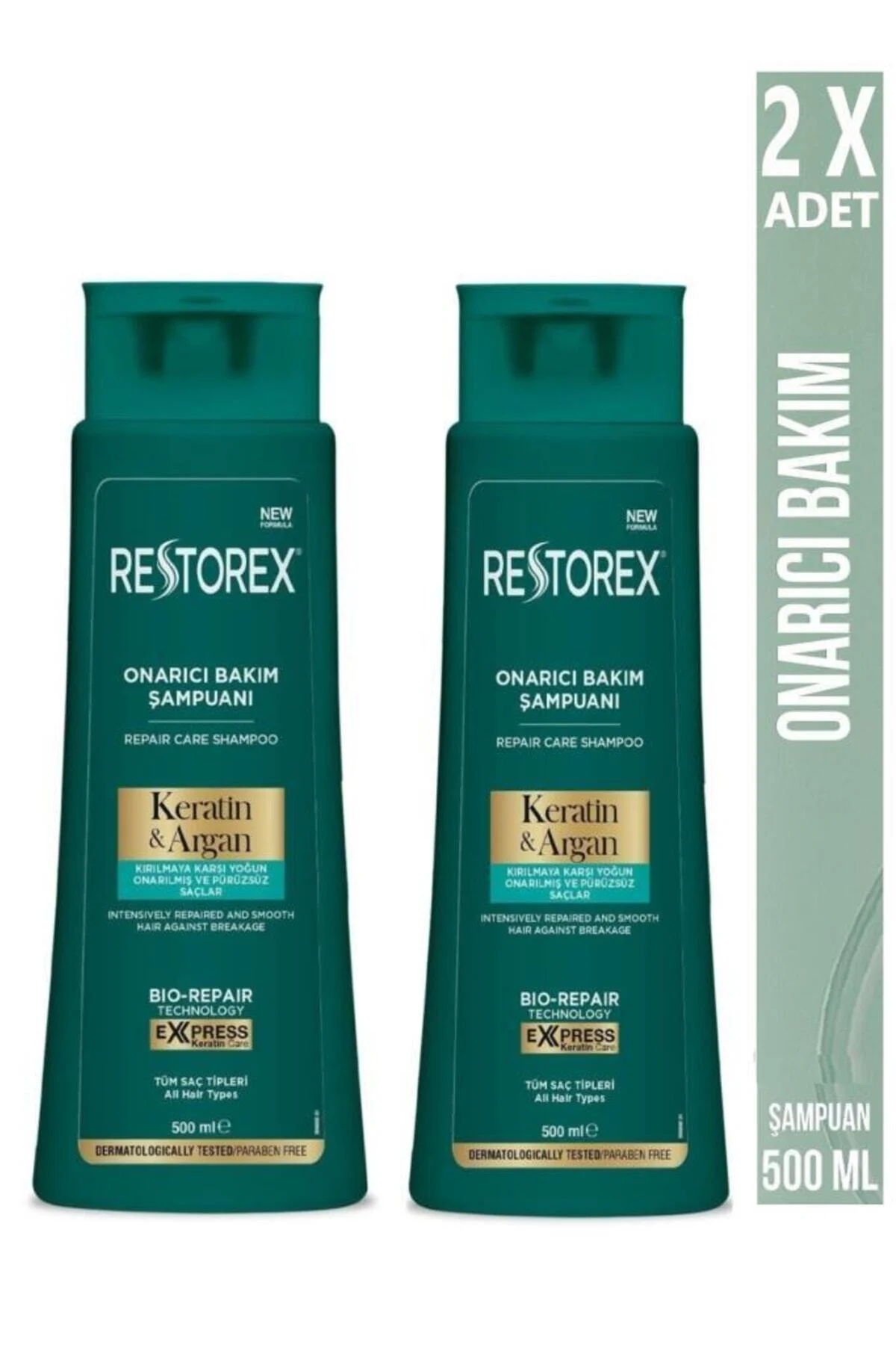Keratin&argan Onarıcı Şampuan 500 Ml X 2 Adet