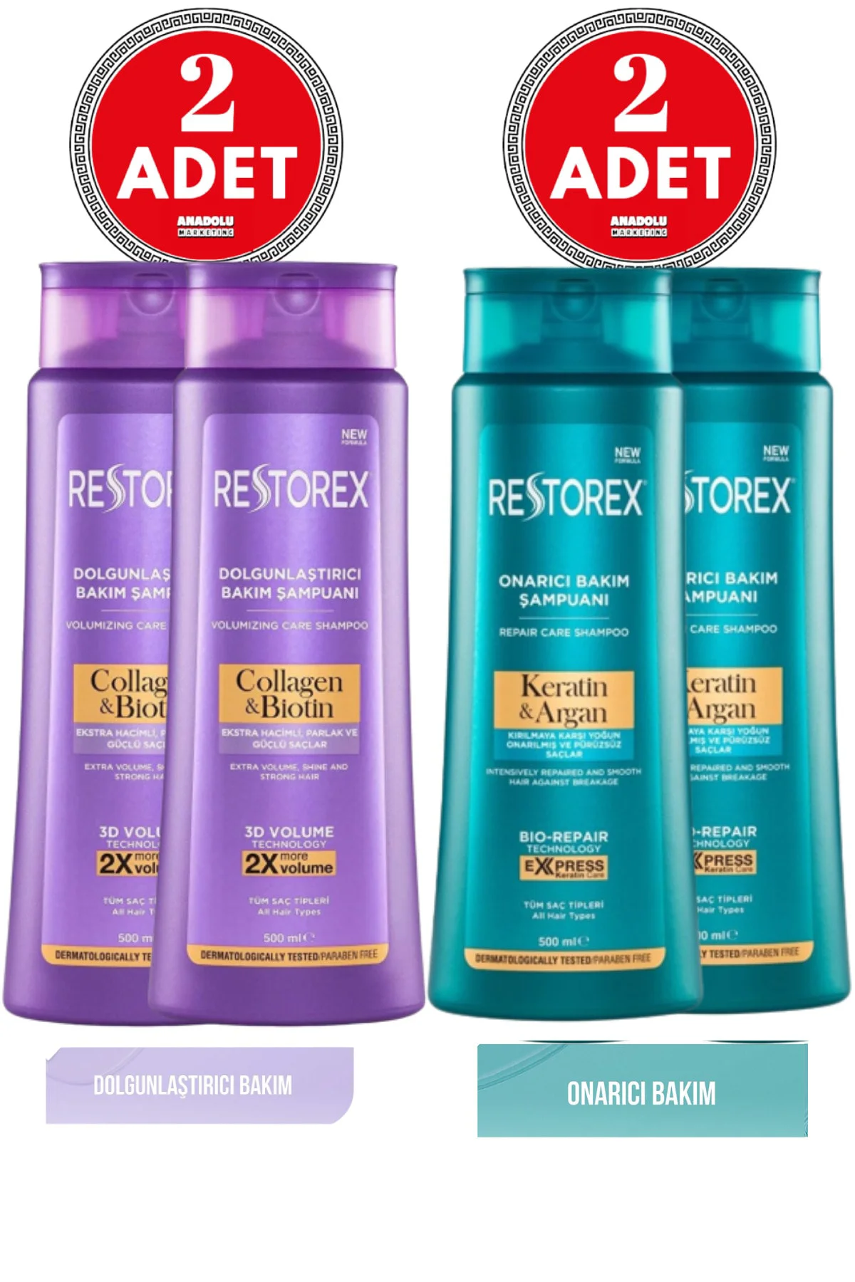 Keratin&argan Şampuan 500 Ml 2 Adet+ Collagen&biotin Dolgunlaştırıcı Şampuan 500 Ml 2 Adet Keratin&argan Şampuan 500 Ml 2 Adet+ Collagen&biotin Dolgunlaştırıcı Şampuan 500 Ml 2 Adet