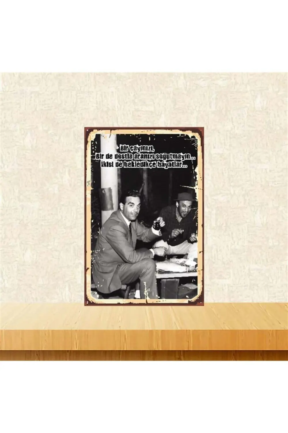 Kerem Alışık Bekledikçe Bayatlar 20-30 Cm Retro Ahşap Poster