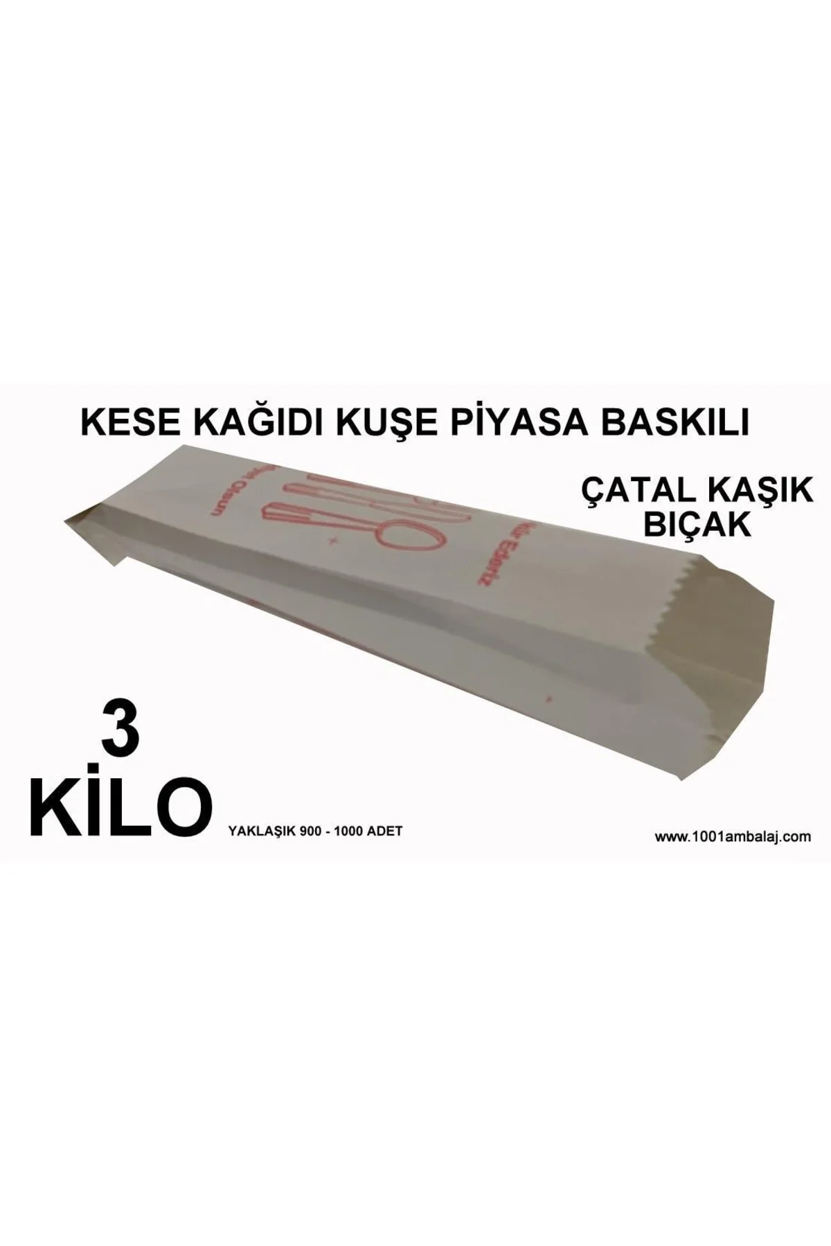Kese Kağıdı Kuşe Piyasa Baskılı Çatal Bıçak Servis Kağıdı 3 Kilo