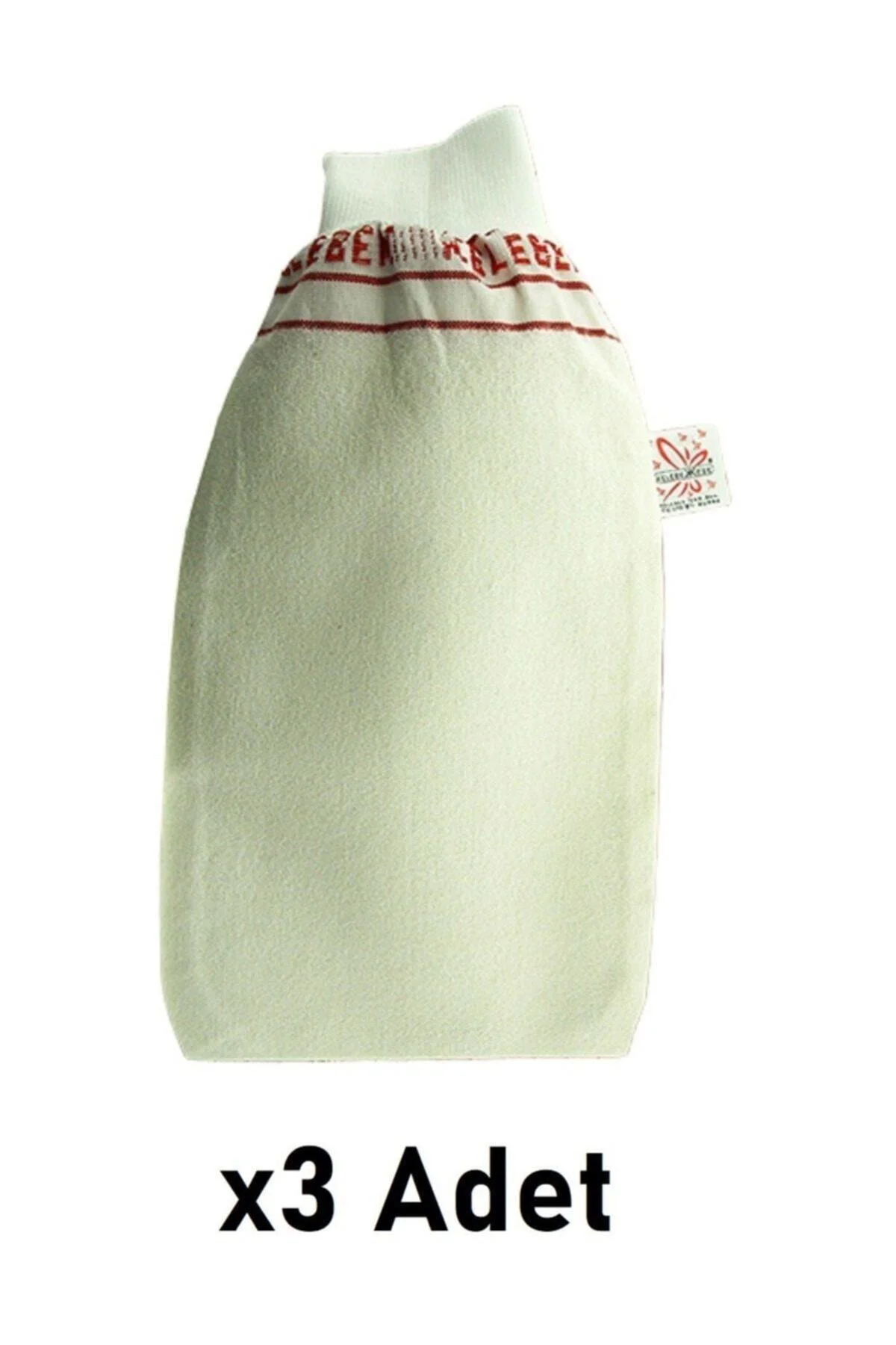 Kese Kalın Beyaz Banyo Hamam Kesesi Lastikli 3 Adet