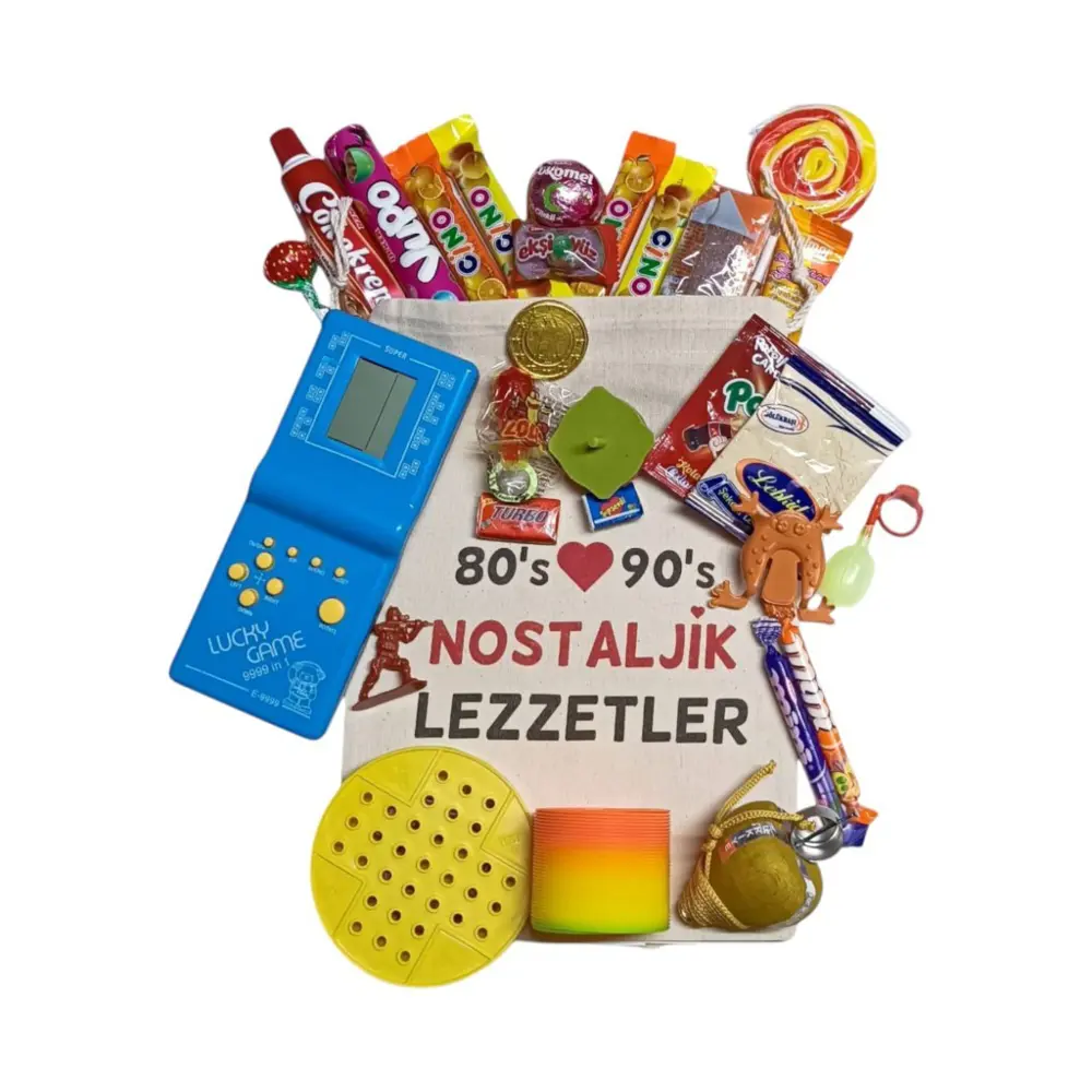 Kese Mavi Tetrisli Nostaljik Hediye Paketi 80'ler 90'lar Kese Mavi Tetrisli Nostaljik Hediye Paketi 80'ler 90'lar