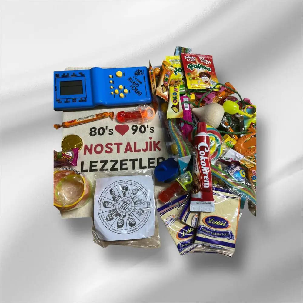 Kese Mavi Tetrisli Nostaljik Hediye Paketi 80'ler 90'lar Kese Mavi Tetrisli Nostaljik Hediye Paketi 80'ler 90'lar