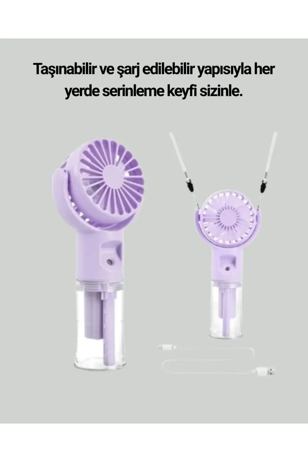 KESGİN MARKET ® 4 Kademeli Serinletici Su Buharlı El Vantilatörü