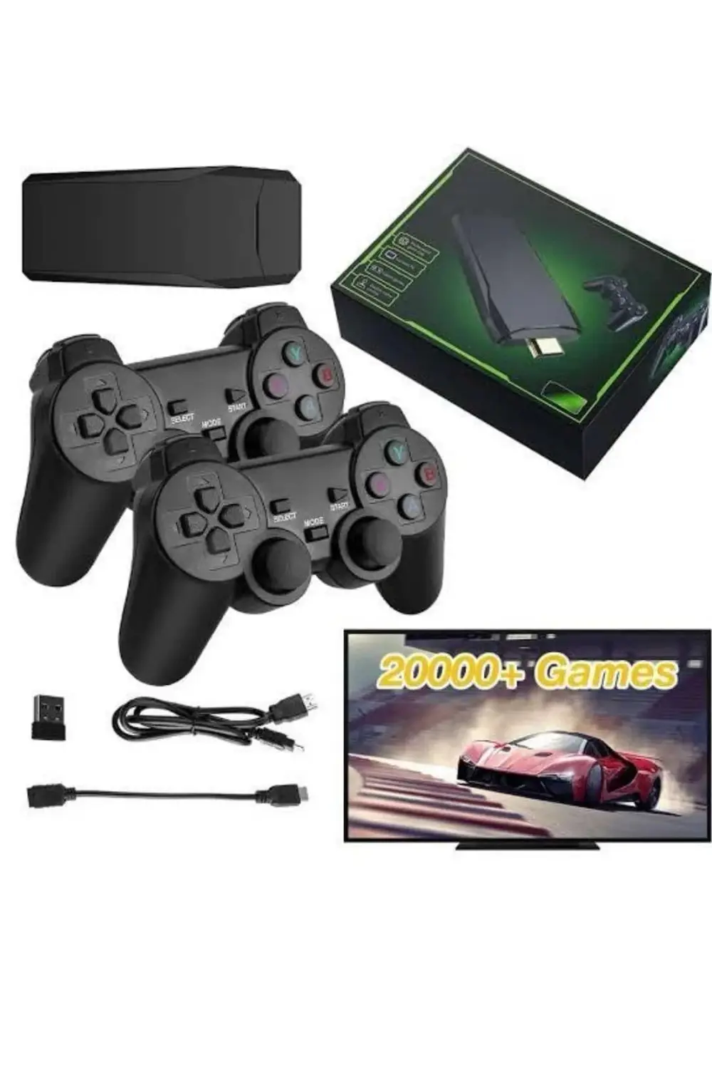 KESGİN MARKET ® 4k Game Stick Oyun Konsolu 2.4g Kablosuz Çift Kol