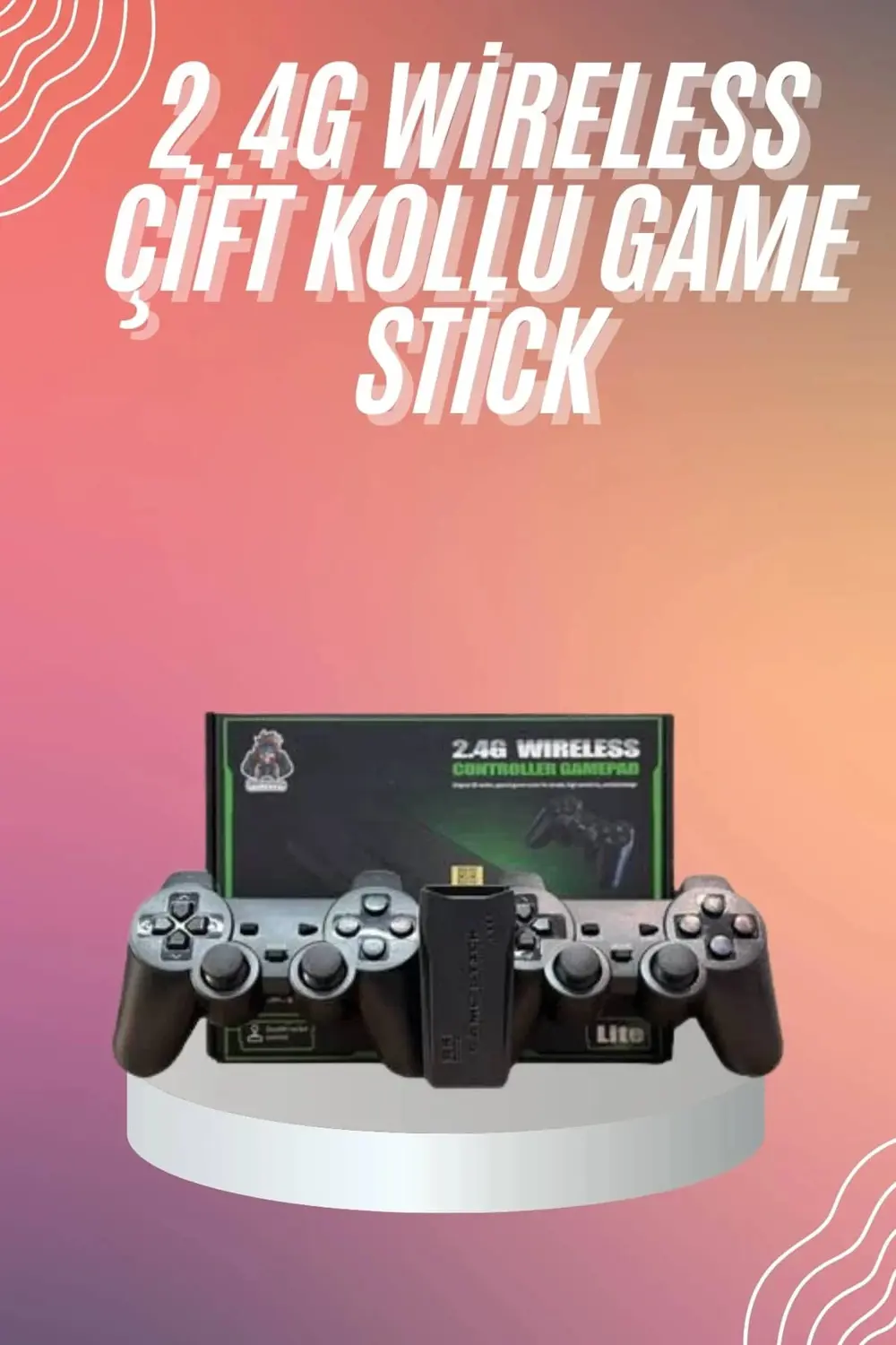 KESGİN MARKET ® 4k Game Stick Oyun Konsolu 2.4g Kablosuz Çift Kol