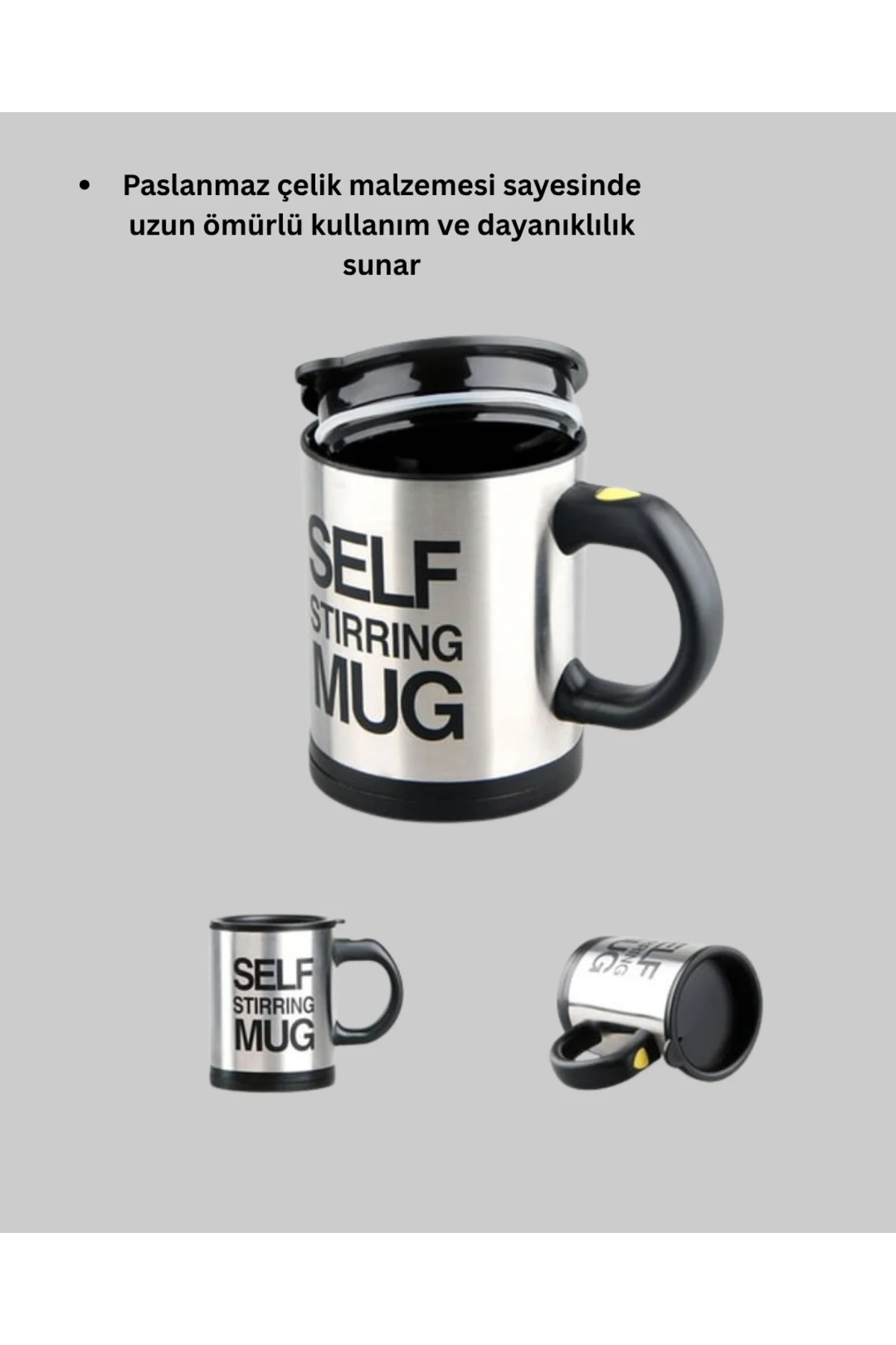 KESGİN MARKET ® Akıllı Kendi Kendini Karıştıran Termal Kupa – Pas