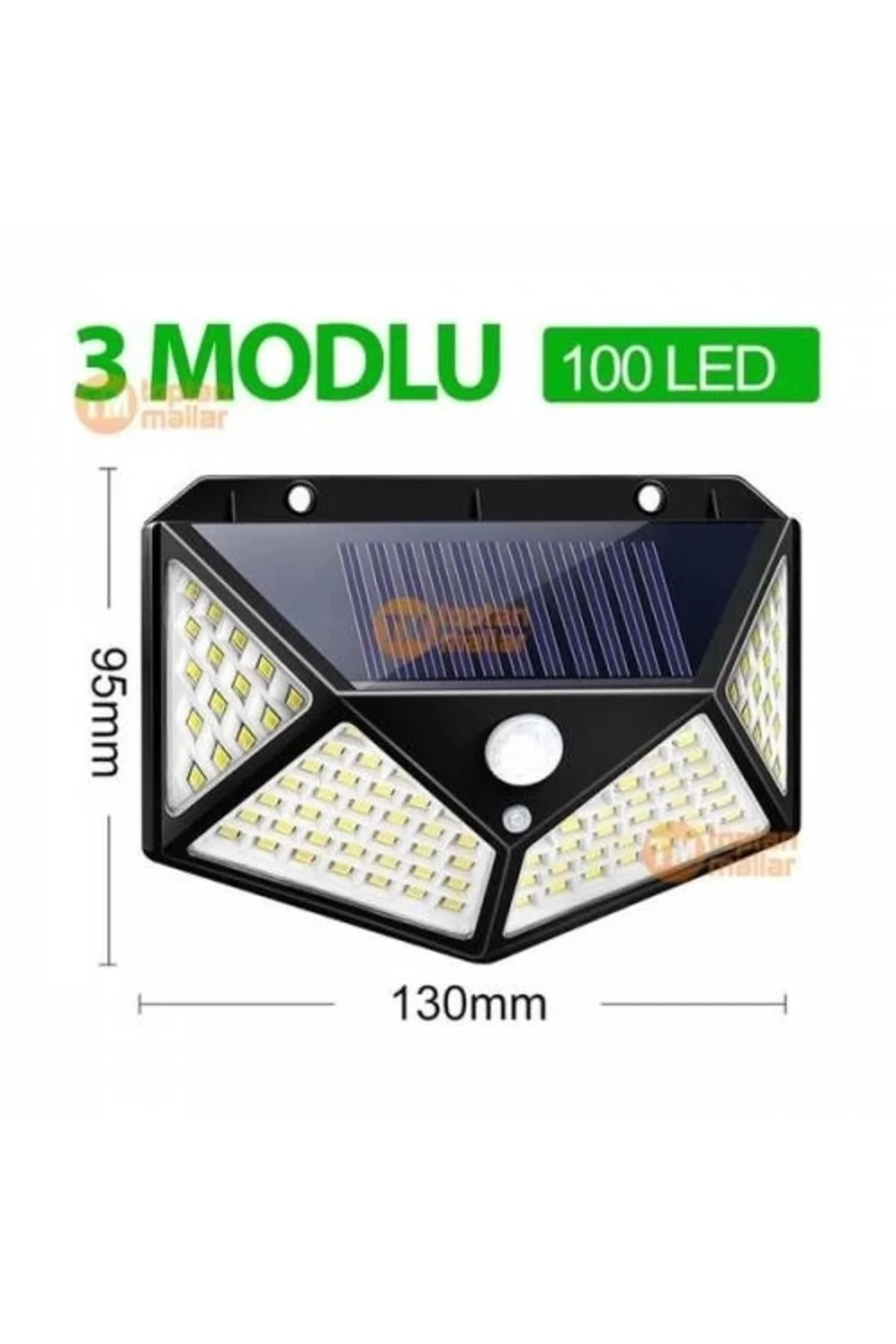 KESGİN MARKET® Projektör 100 Ledli Işık Sensörlü Güneş Enerjili S