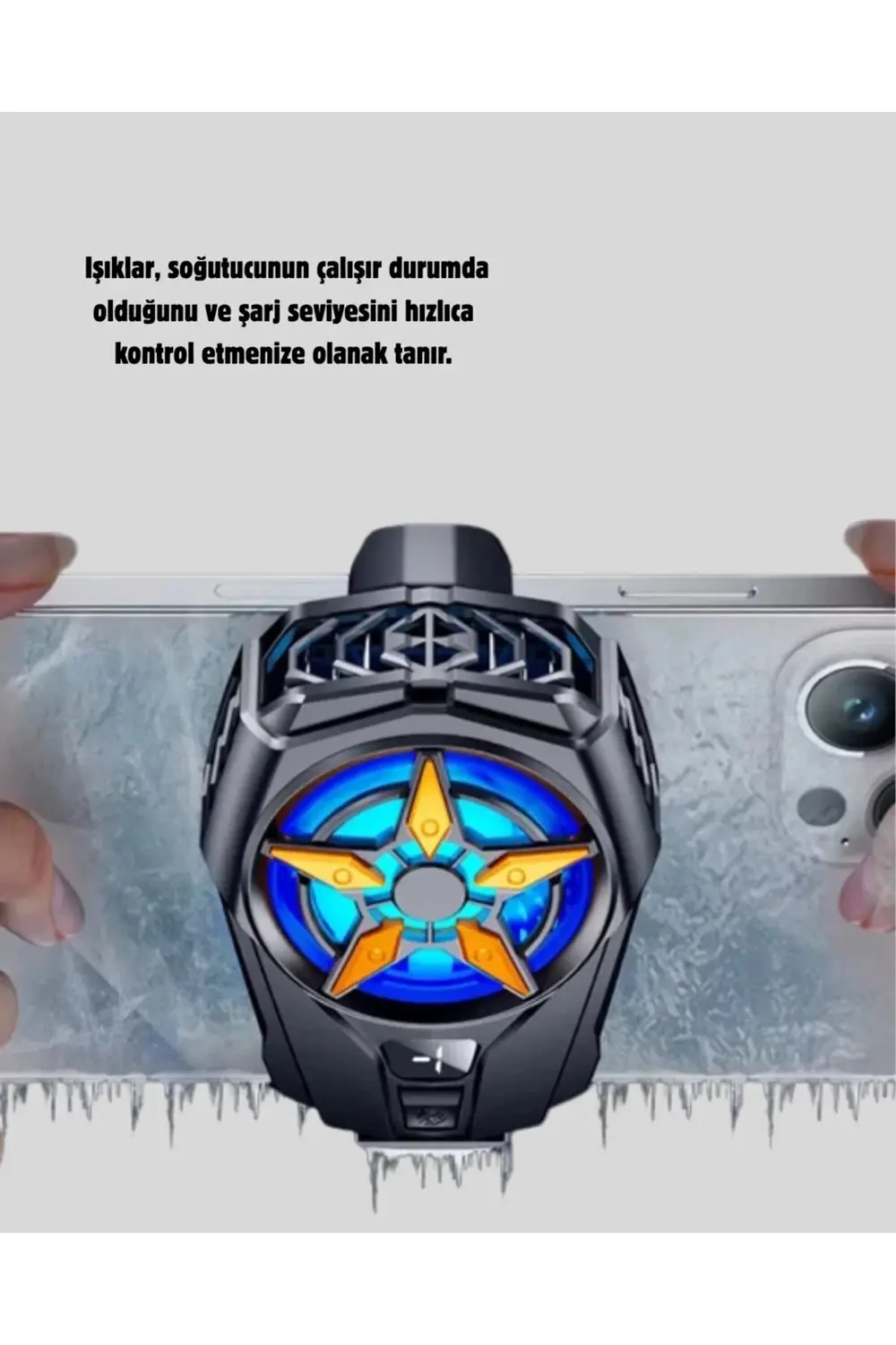 KESGİN MARKET ® Taşınabilir Şarjlı Telefon Soğutucu – Sessiz Fan