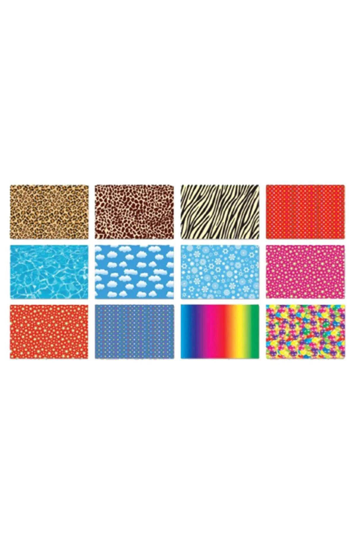 Keskin Color Fon Kartonu 12 Li 35 x 50 CM Karışık Renk Desenli Fo