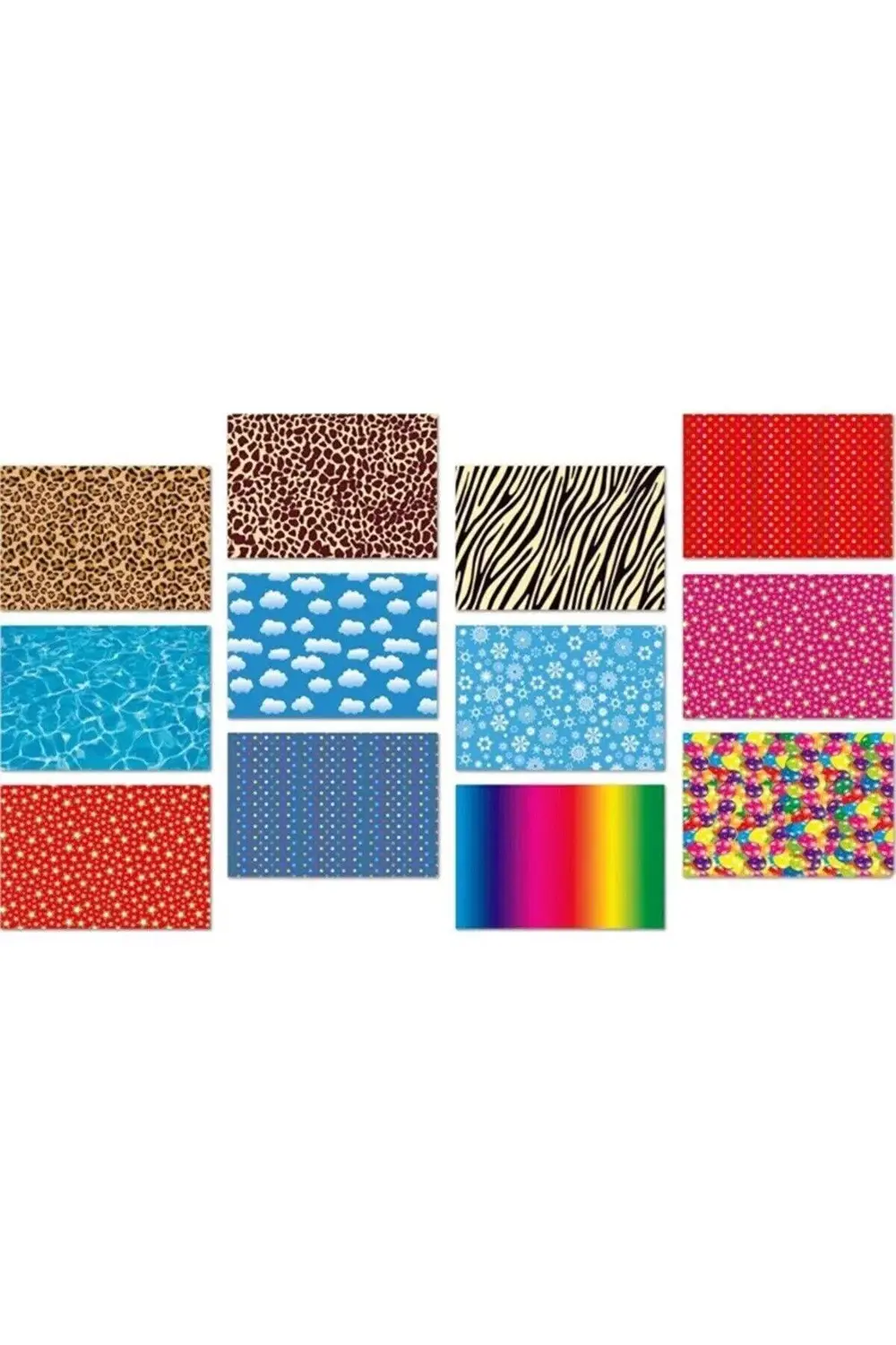 Keskin Color Fon Kartonu 12 Li 35 x 50 CM Karışık Renk Desenli Fo