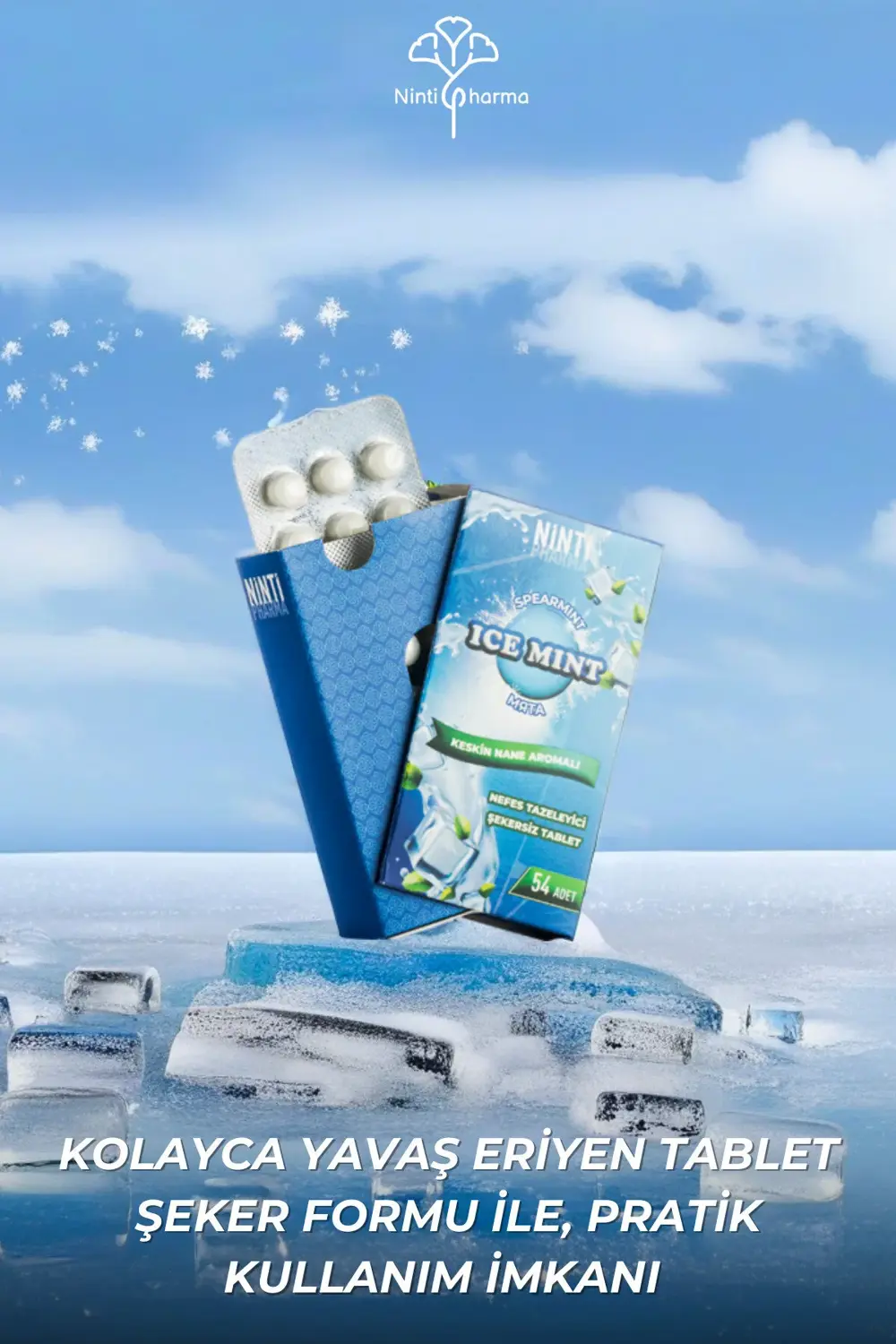Nintipharma Keskin Nane Aromalı Şekersiz Tablet