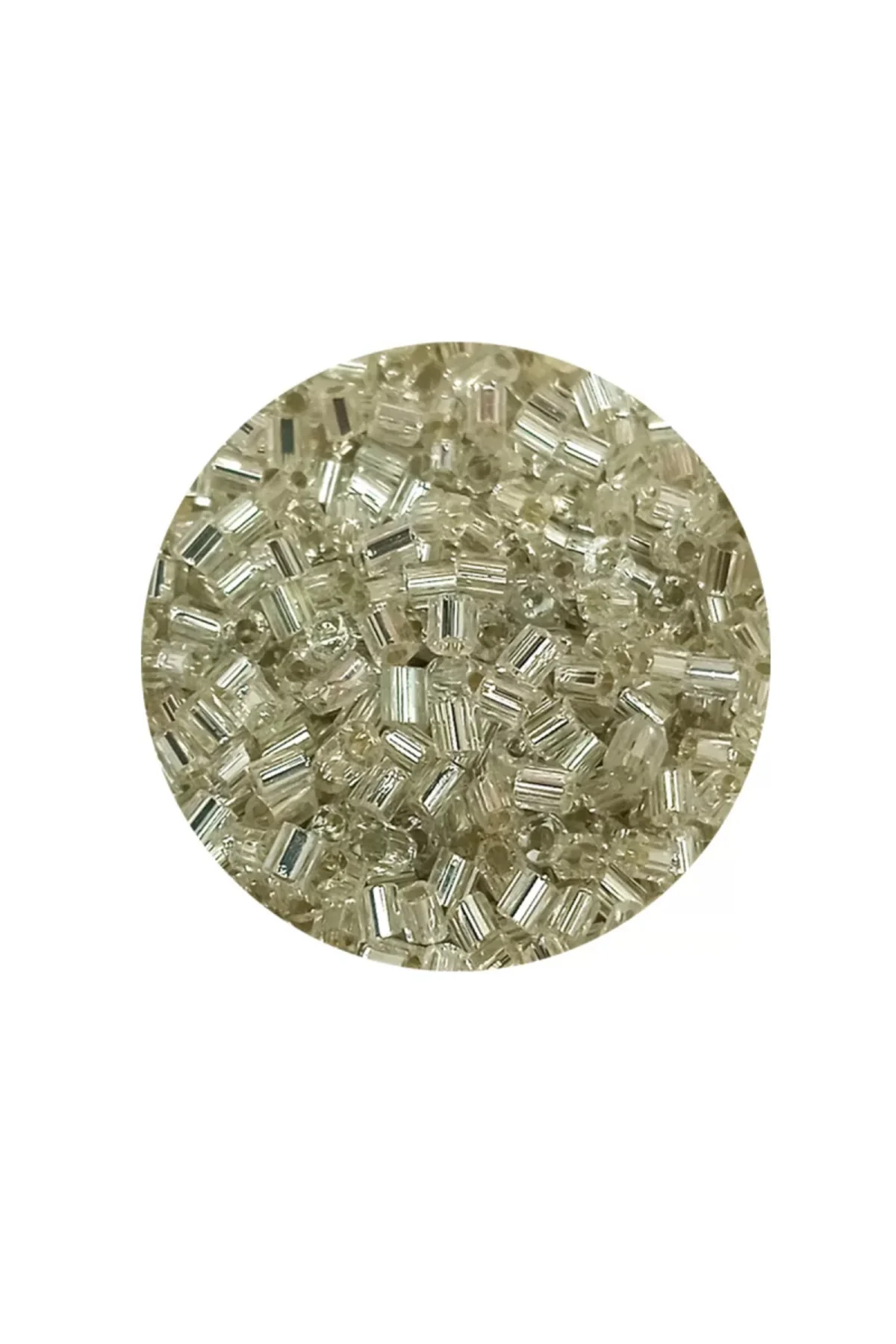Kesme Cam Boncuk 2mm - 60 Gram - Şeffaf Gümüş - BNC378