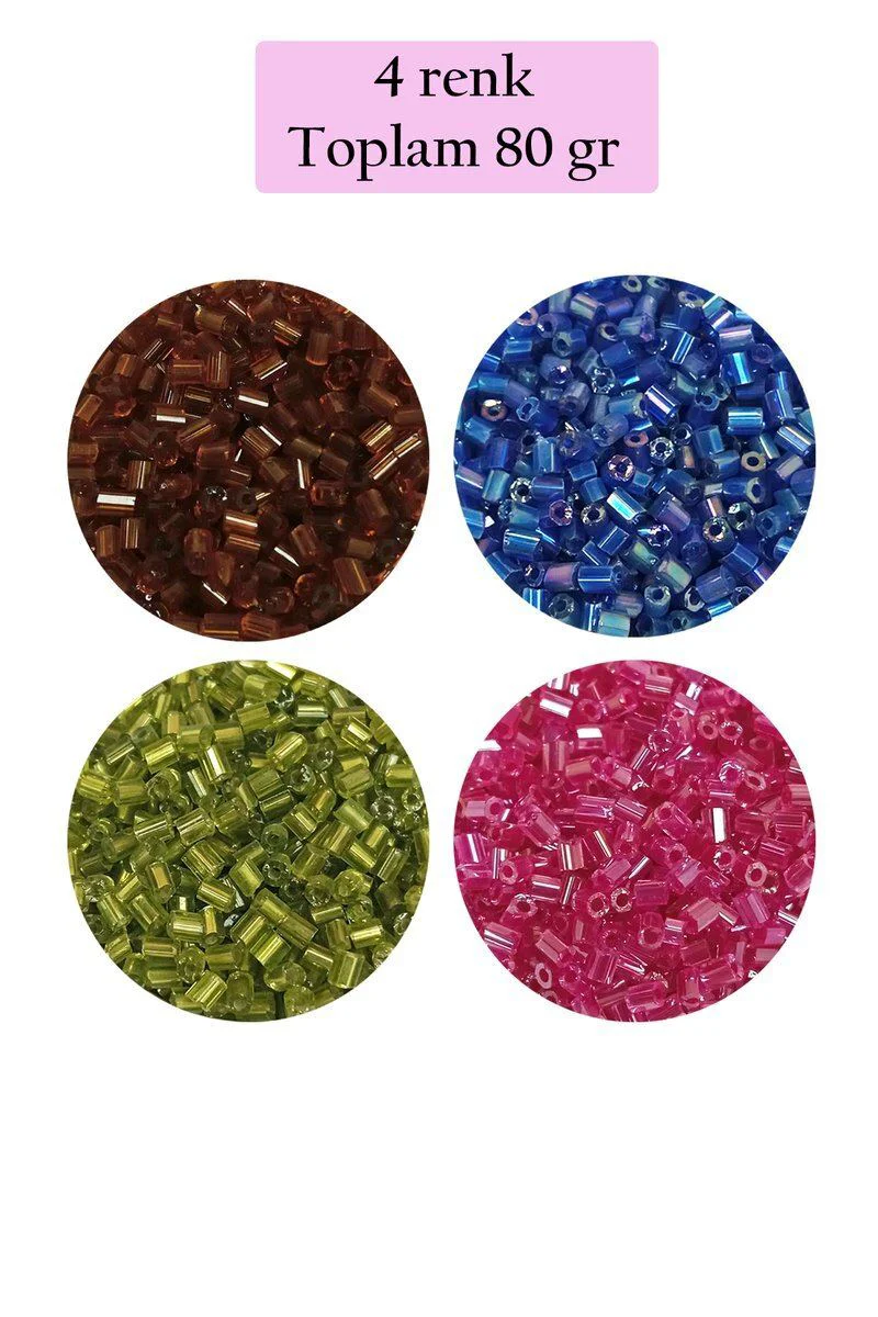 Kesme Cam Boncuk 2mm - 4 Renk 80g | El Sanatları & Dokuş Sanatları Fiyatı, Yorumları ve Özellikleri