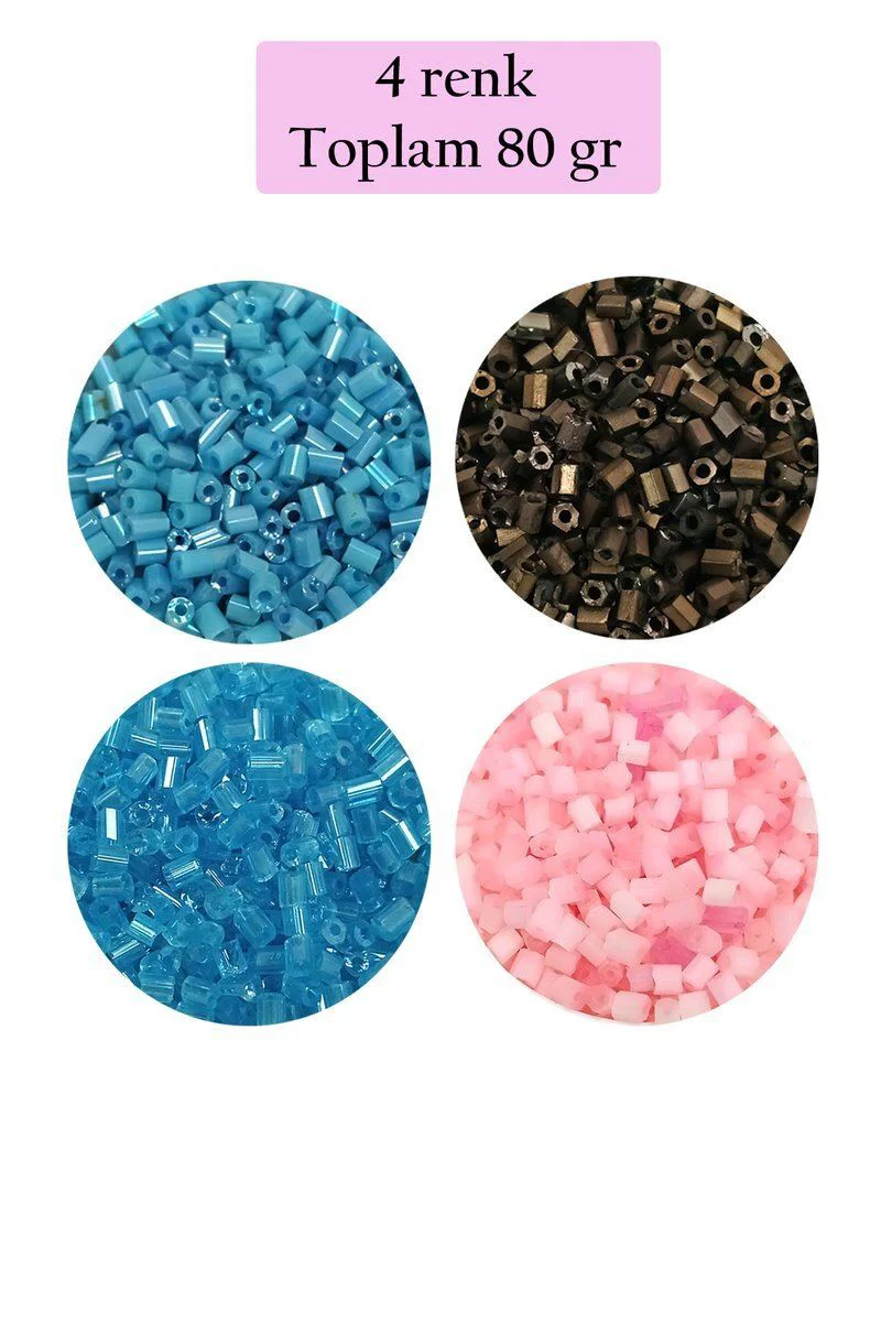 Kesme Cam Boncuk 2mm - 4 Renk 80 Gram - Yazma ve Gelinlik Süsleme Fiyatı, Yorumları ve Özellikleri