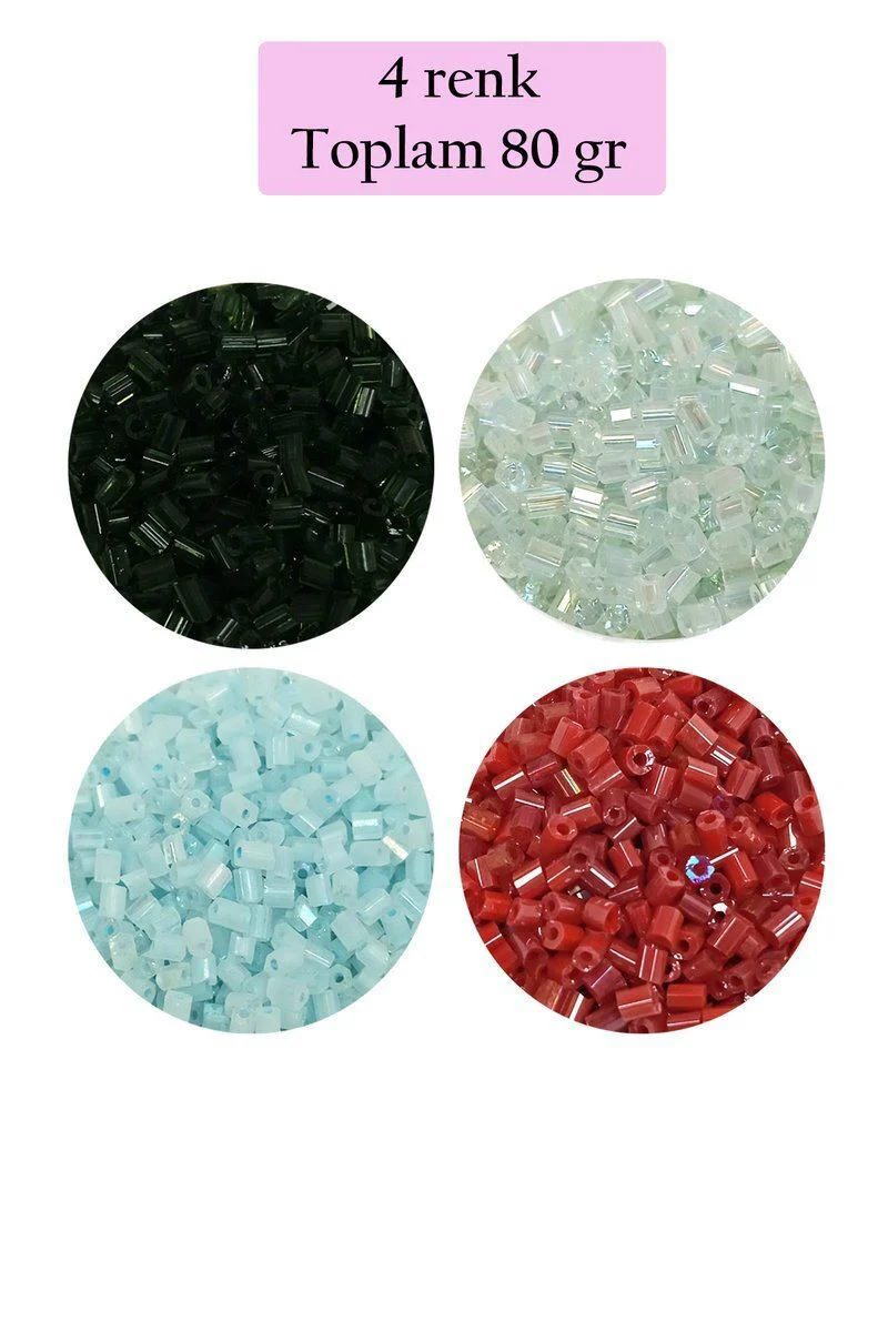 Kesme Cam Boncuk 2mm - 4 Renk 80gr - El İşleri & Dürüm Boncuk Fiyatı, Yorumları ve Özellikleri