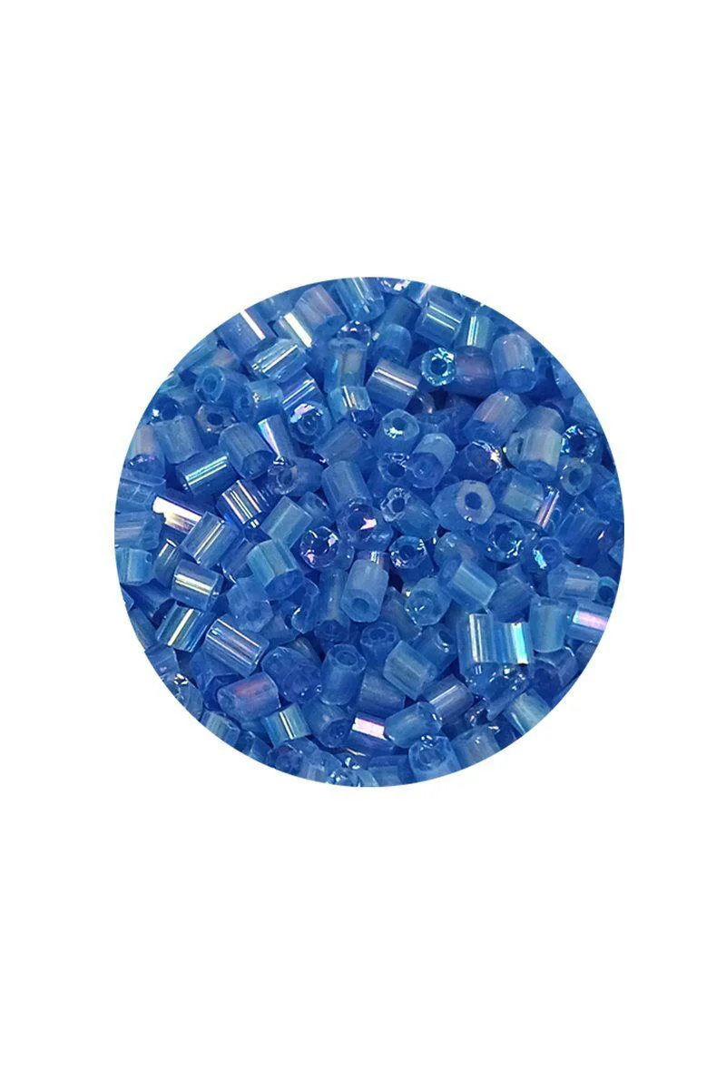 Kesme Cam Boncuk 2mm - 20 Gram Şeffaf Mavi | El Sanatları ve Gelinlik Süsleme