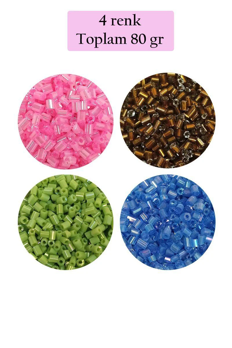 Kesme Cam Boncuk 2mm - 4 Renk 80g | Yazma & Gelinlik Süsleme Fiyatı, Yorumları ve Özellikleri