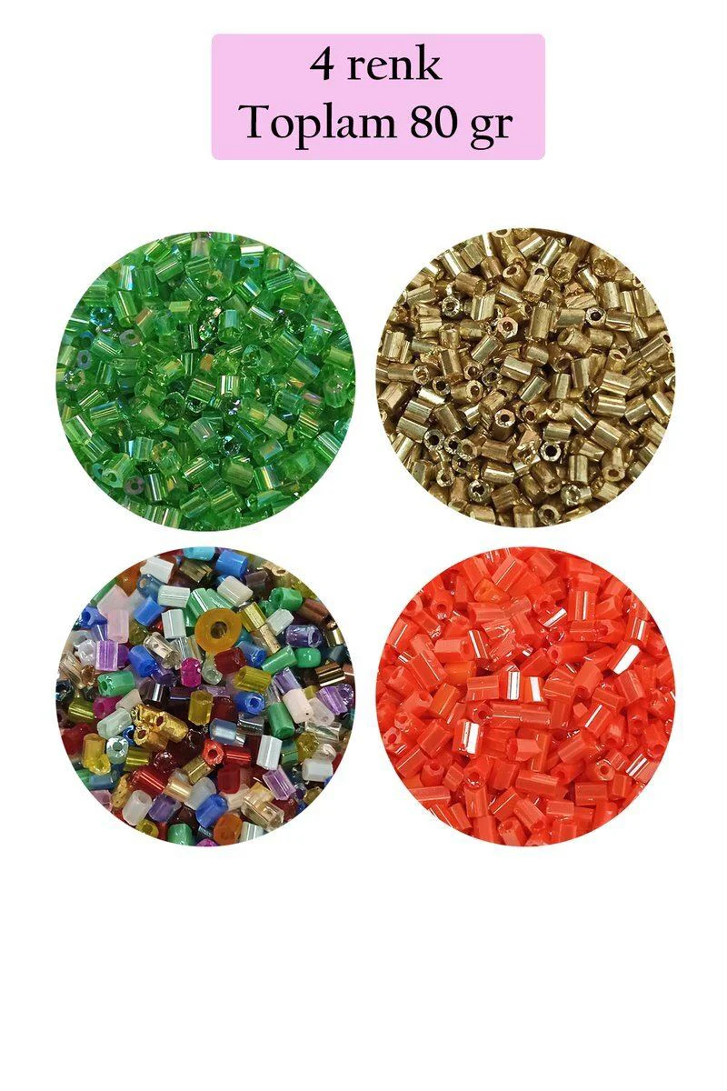 Kesme Cam Boncuk 2mm - 4 Renk 80gr | El Sanatları & Döşeme Süsleme Fiyatı, Yorumları ve Özellikleri