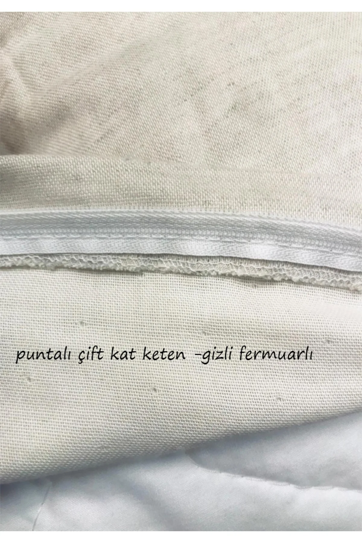 KETEN YASTIK KILIFI (2 KAT- PUNTALI ORGANİK KETEN )