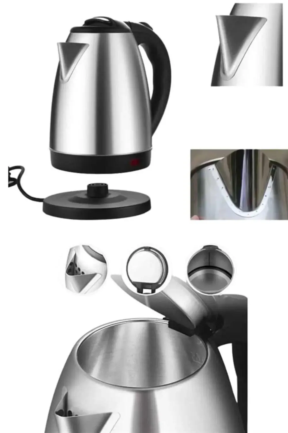 Kettle C F Tipi 220-240V Paslanmaz Çelik Elektrik Kablolu Otomati