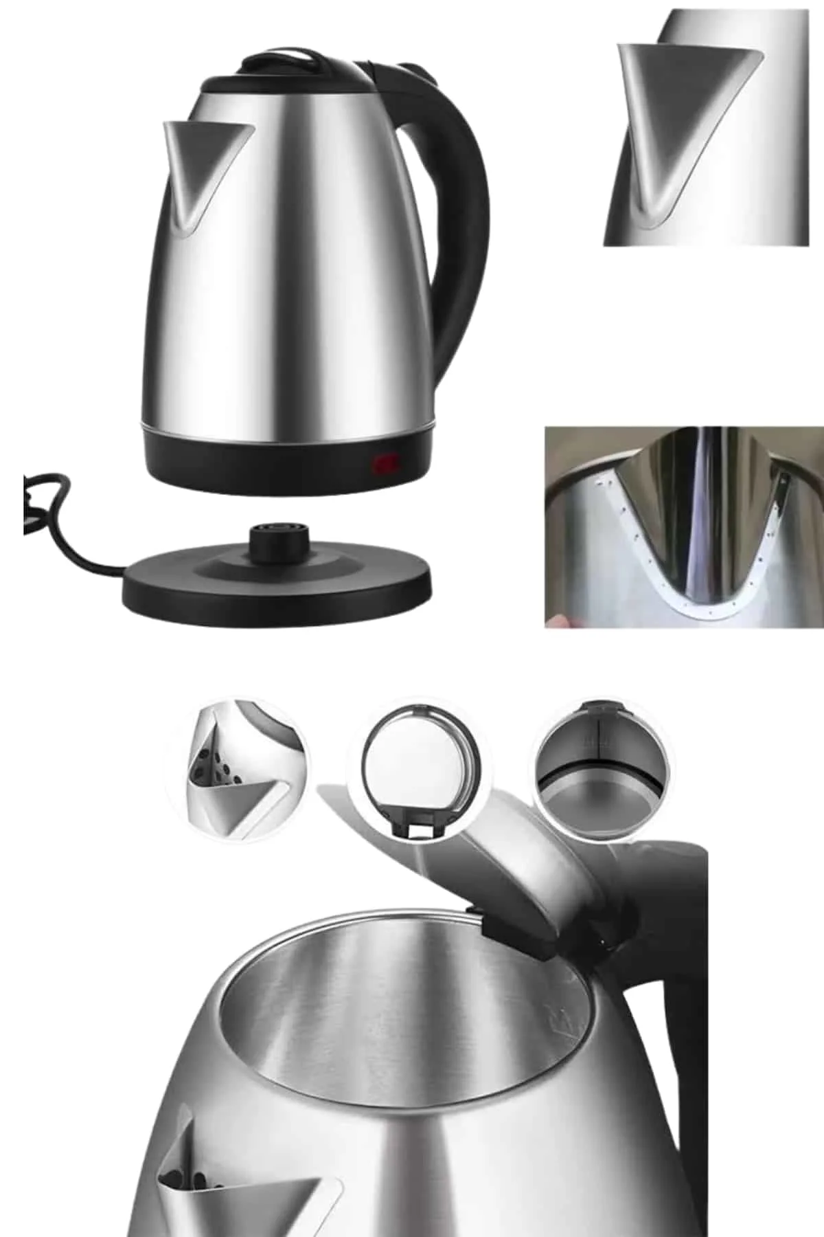 Kettle C F Tipi 220-240V Paslanmaz Çelik Elektrik Kablolu Otomati