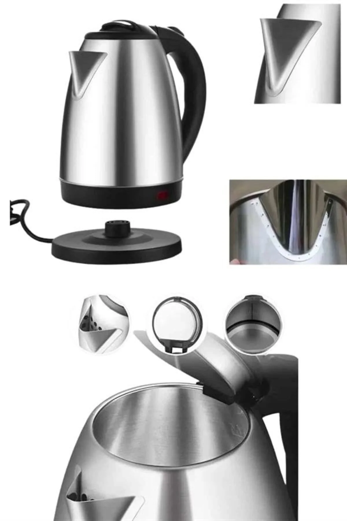 Kettle C F Tipi 220-240v Paslanmaz Çelik Elektrik Kablolu Otomati