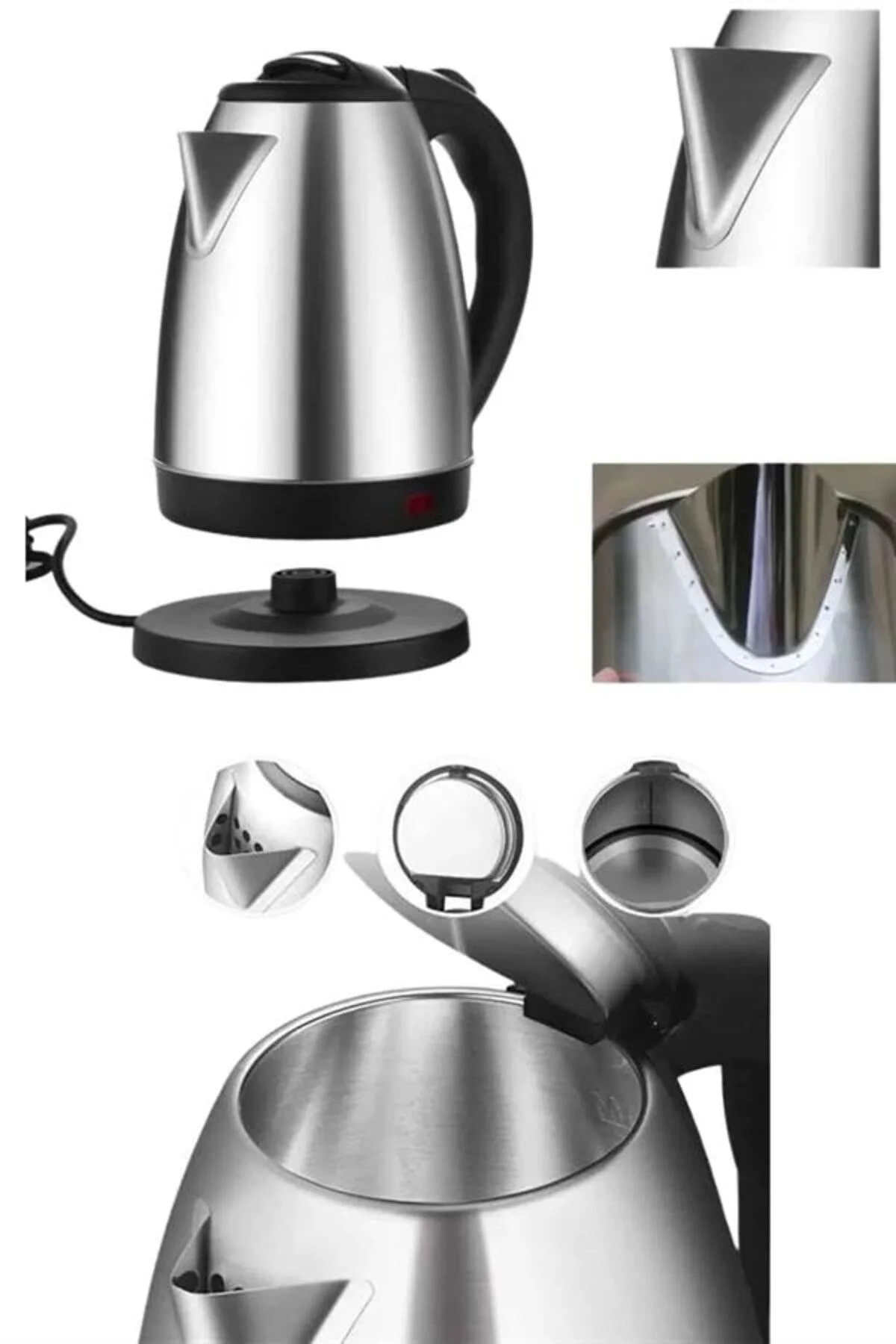 Kettle C F Tipi 220-240V Paslanmaz Çelik Elektrik Kablolu Otomati