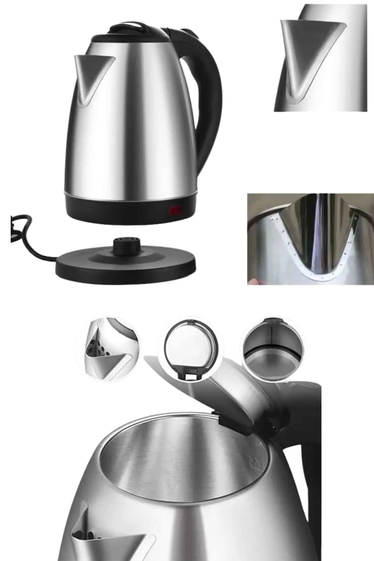 Kettle C F Tipi 220-240V Paslanmaz Çelik Elektrik Kablolu Otomati