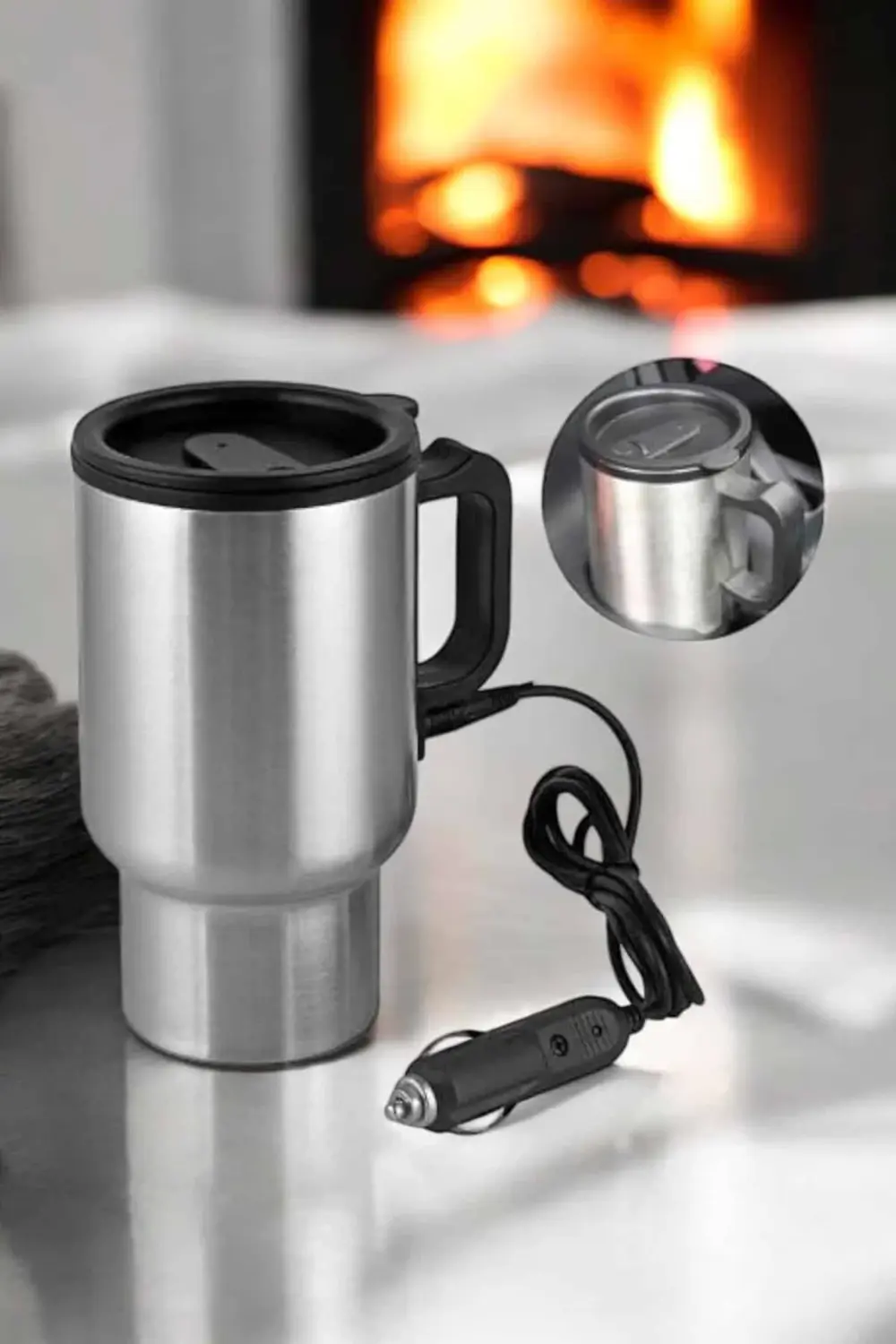 Kettle Kapaklı Araç İçi Termos Tüm Arabalara Uyumlu Çakmaklık Gir