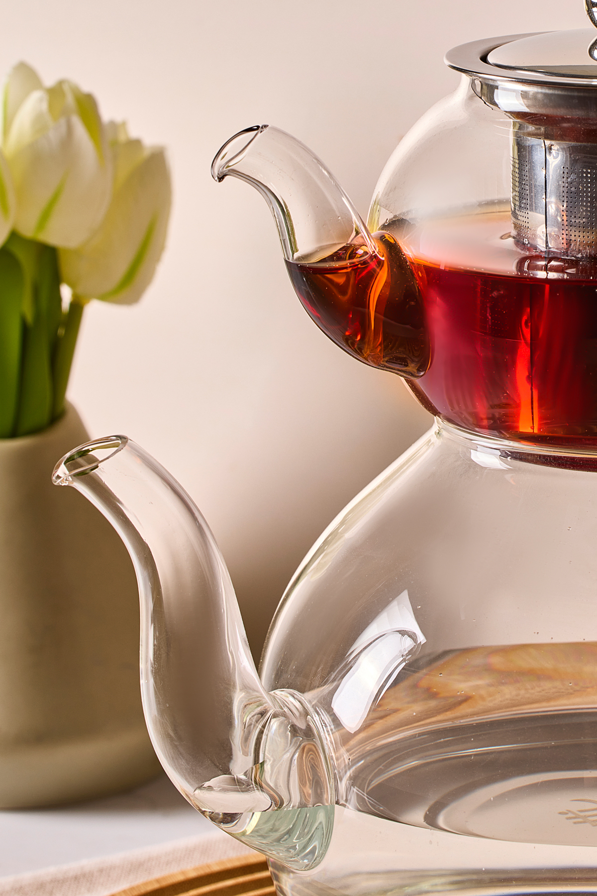 Mutfaksultani Keyf-İ Ala İndüksiyon Tabanlı Borosilikat Cam Çaydanlık Takımı 50