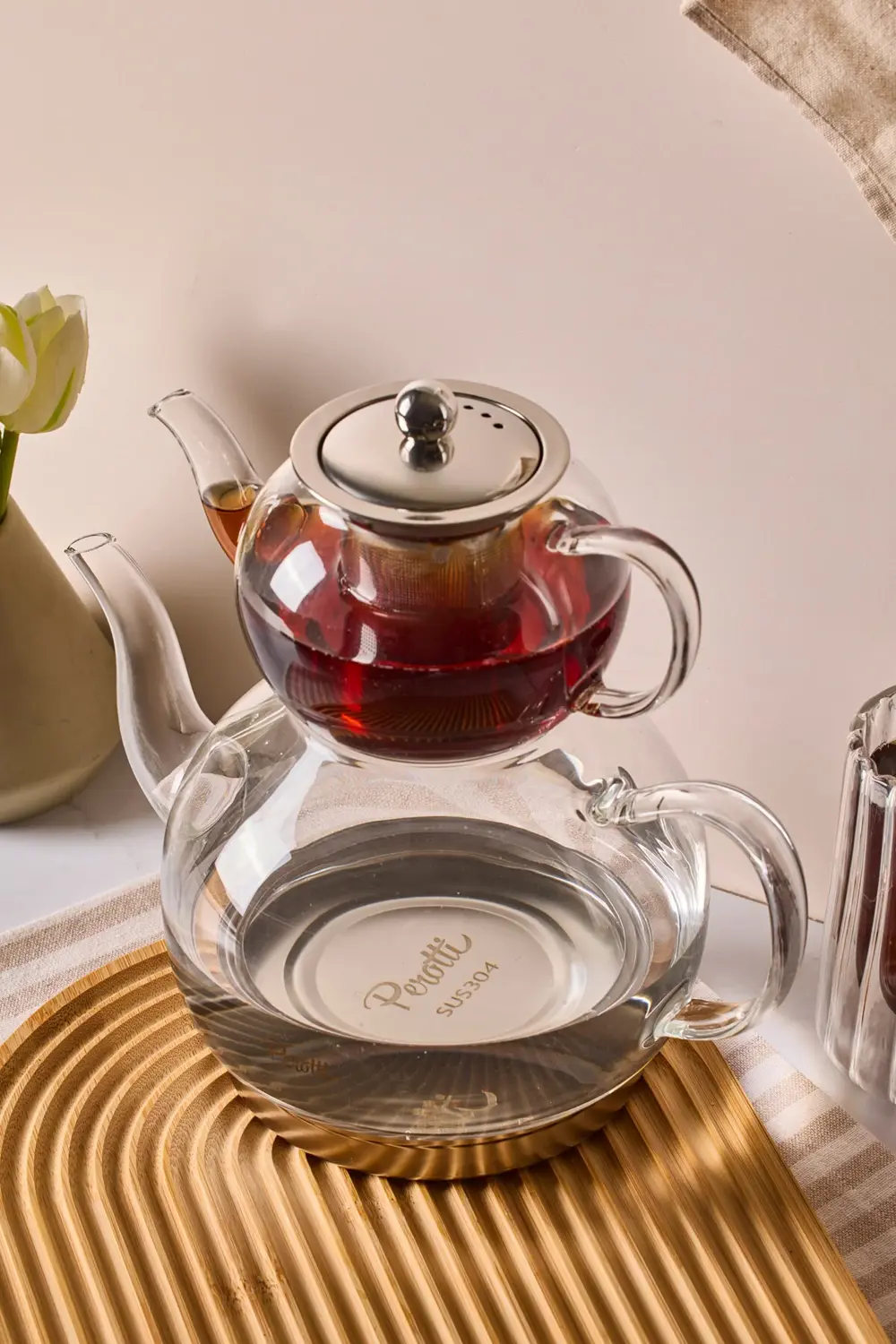 Keyf-i Ala Indüksiyon Tabanlı Borosilikat Cam Çaydanlık Takımı 50