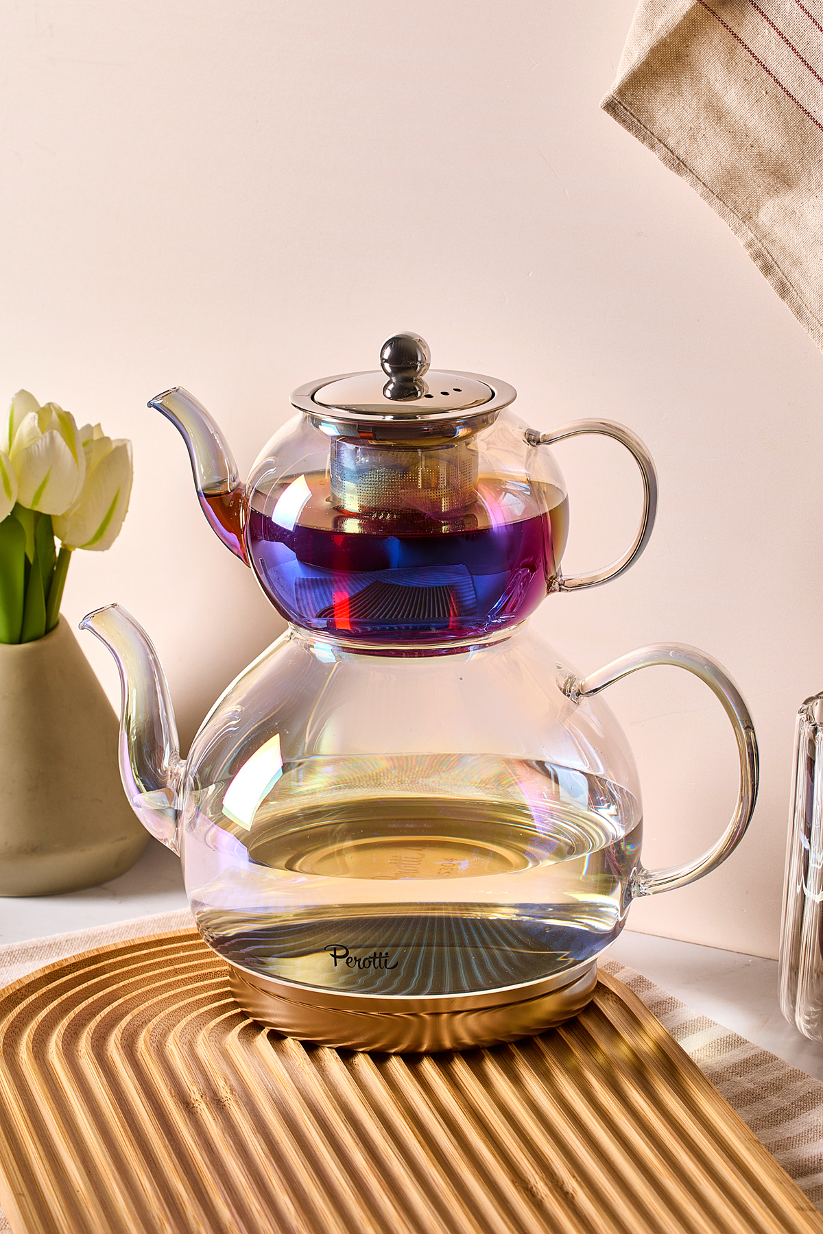 Mutfaksultani Keyf-İ Ala Luster İndüksiyon Tabanlı Borosilikat Cam Çaydanlık Ta