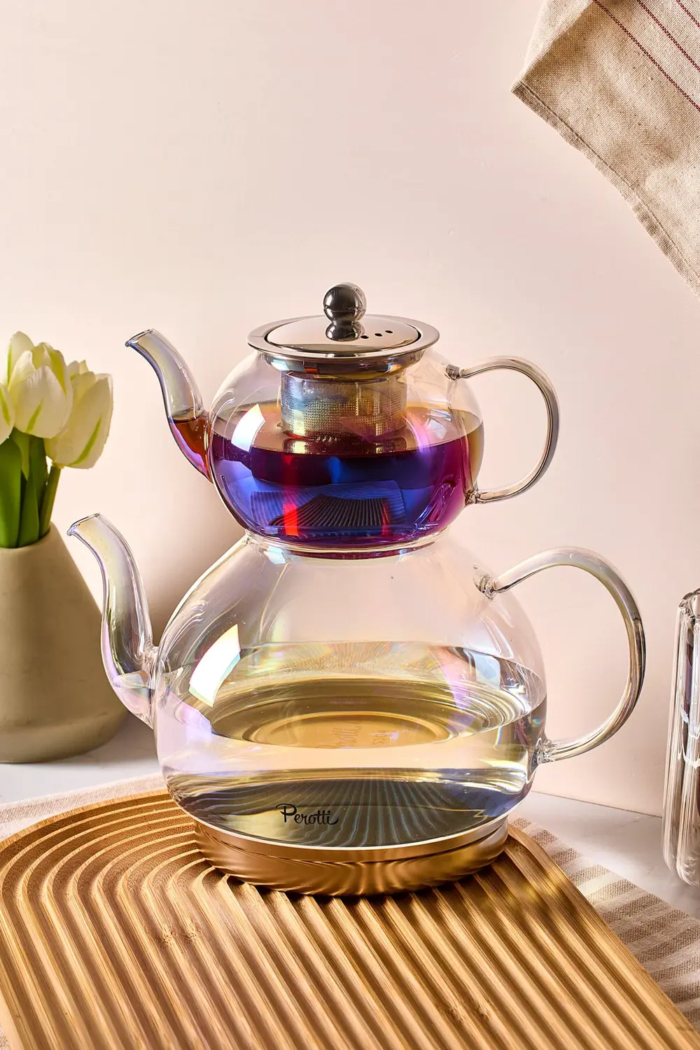 Keyf-i Ala Luster Indüksiyon Tabanlı Borosilikat Cam Çaydanlık Ta