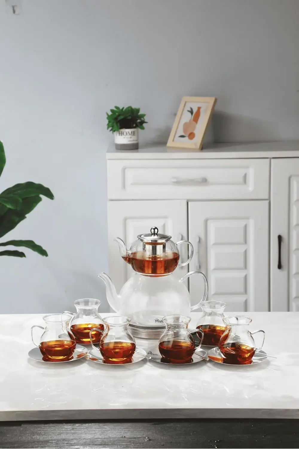 Keyf-i Ala Şeffaf Premium 20 Parça Indüksiyon Tabanlı Borosilikat