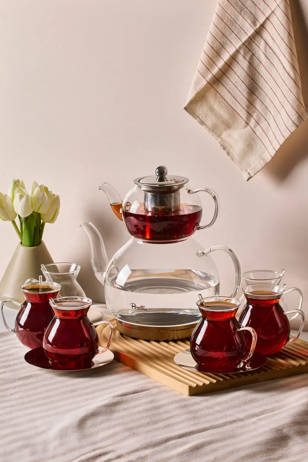 Keyf-i Ala Şeffaf Premium 20 Parça Indüksiyon Tabanlı Borosilikat